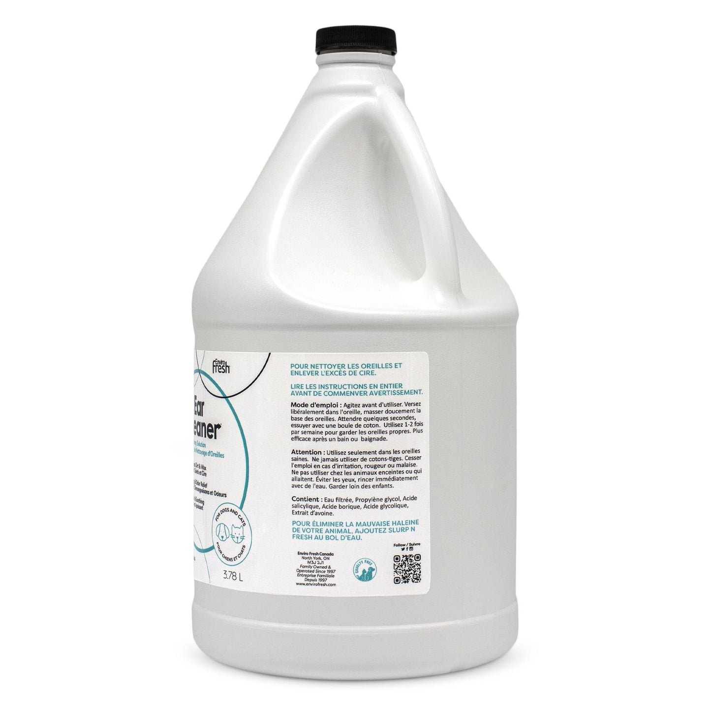 EnviroFresh Dog Ear Cleaner - Ear Cleaner for Dogs (3.78L/127oz) Dog Ear Cleaning Solution - Ear Drops for Dogs - Pet Hygiene Personal Care - Cat Ear Cleaner