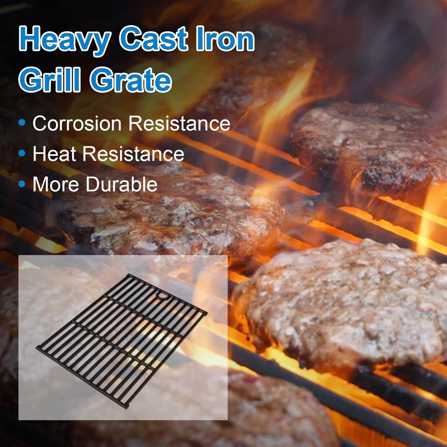 Uniflasy 17" x 24" Cast Iron Cooking Grate for Nexgrill 720-0925P 720-0925 720-0925S 720-1012 Gas Grill, for Nexgrill 720-0340, for Charbroil 463350521 463261306 Thermos 461252605 Replacement Grid