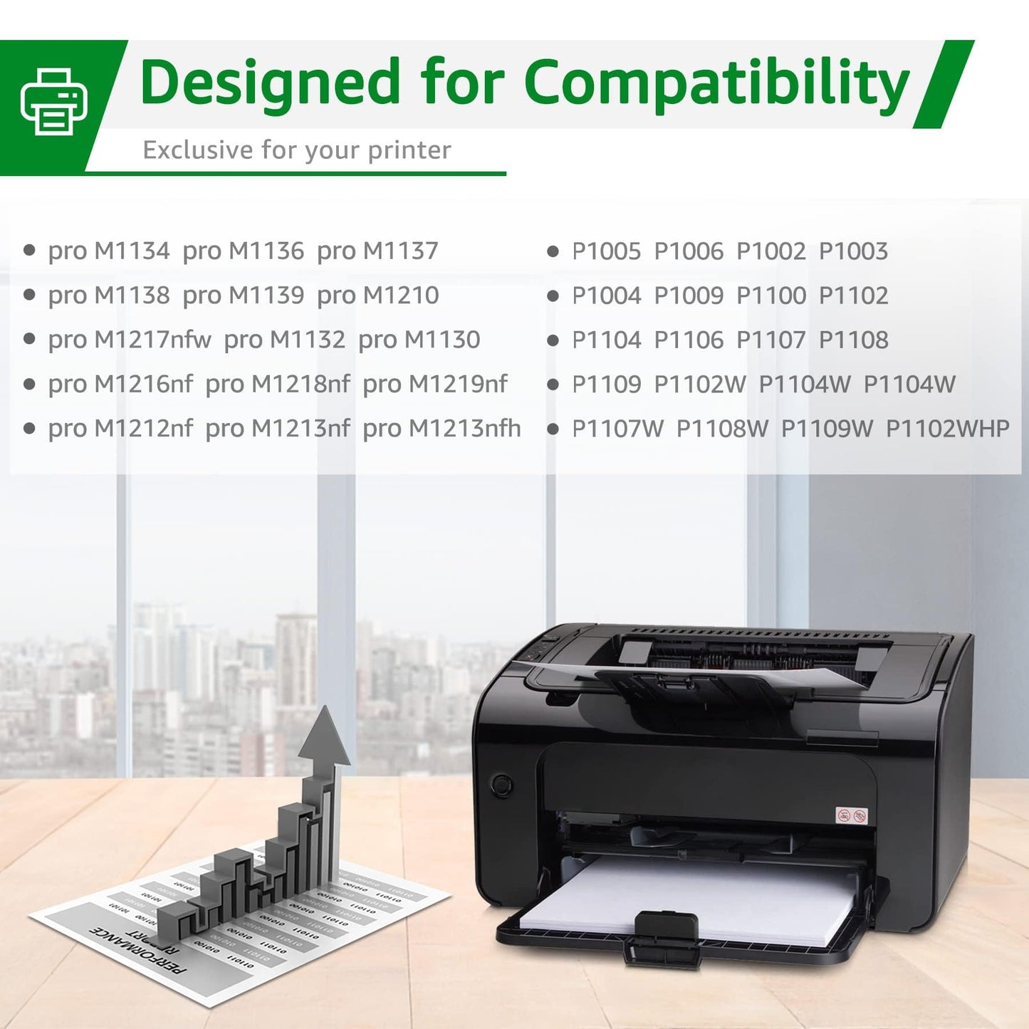 GREENSKY Compatible Toner Cartridge Replacement for HP 85A CE285A HP85A for HP LaserJet P1102W 1102W P1109W M1212NF MFP P1005 P1006 M1217NFW Printers (Black, 2-Packs)
