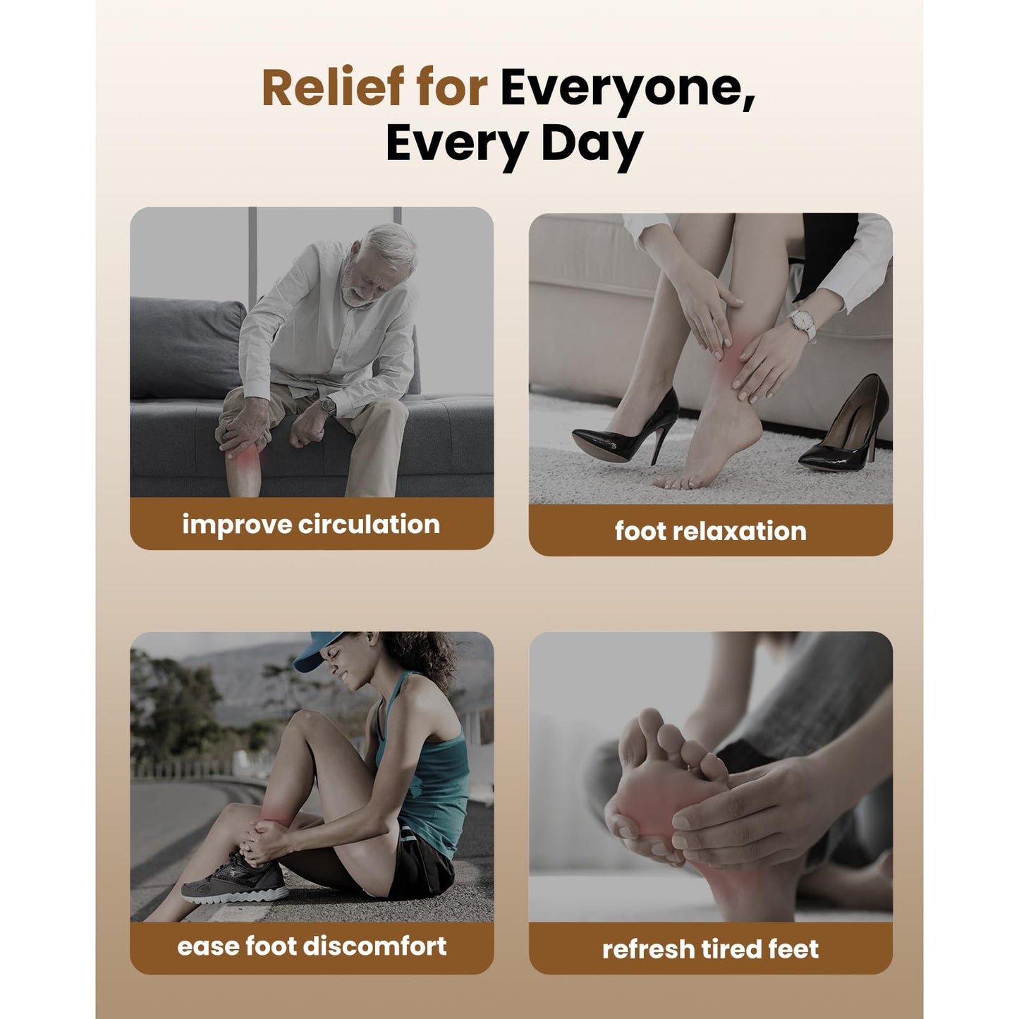 BOB AND BRAD Foot Massager with Heat and Remote, Electric Feet Massager Machine for Men Size 12