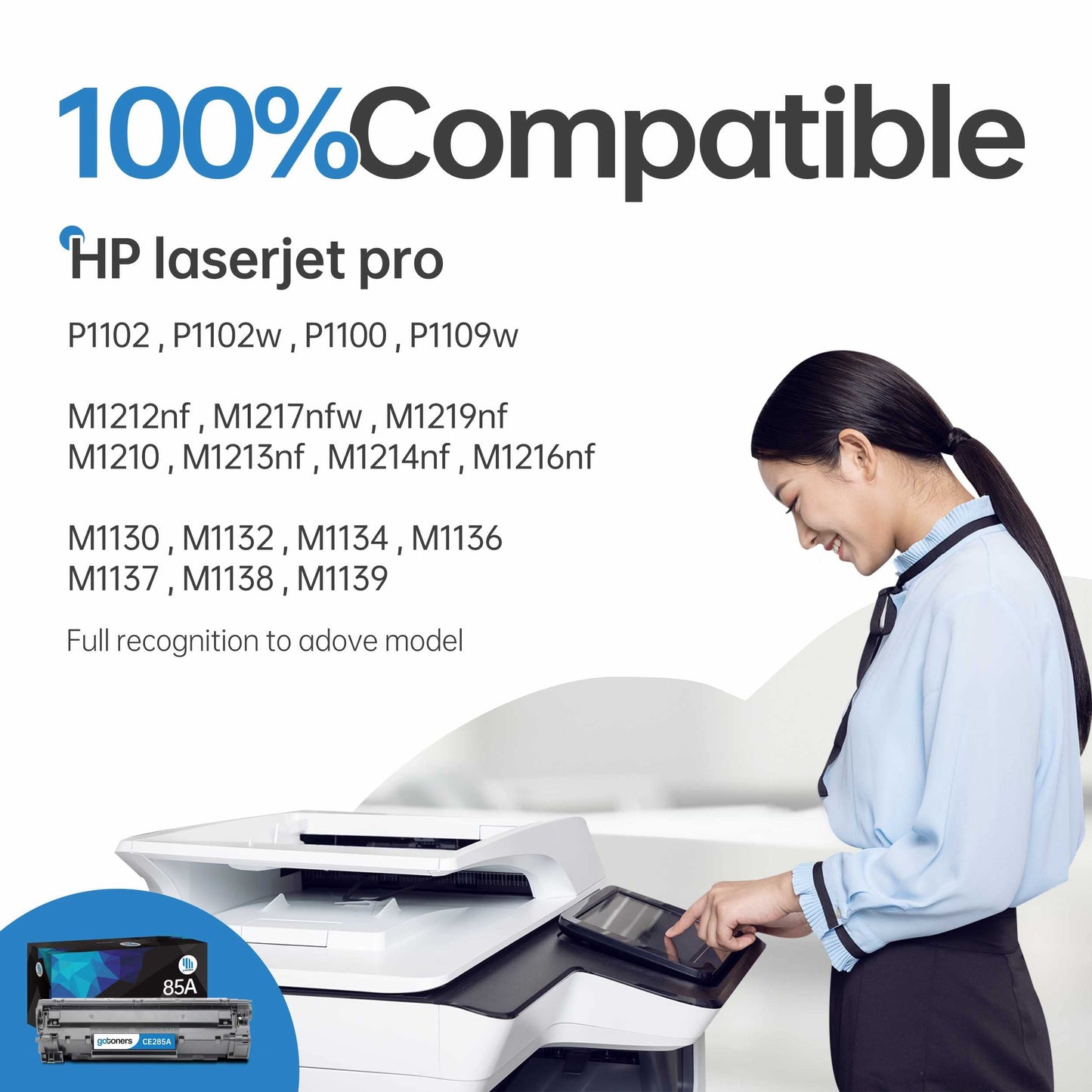 Gotoners 4PK Compatible Replacement Toner Cartridge HP 85A 285A for HP LaserJet P1102w P1109w M1217nfw M1212nf HP Laser Jet Pro 1102w M1217 P1102 P1109 Printer Ink