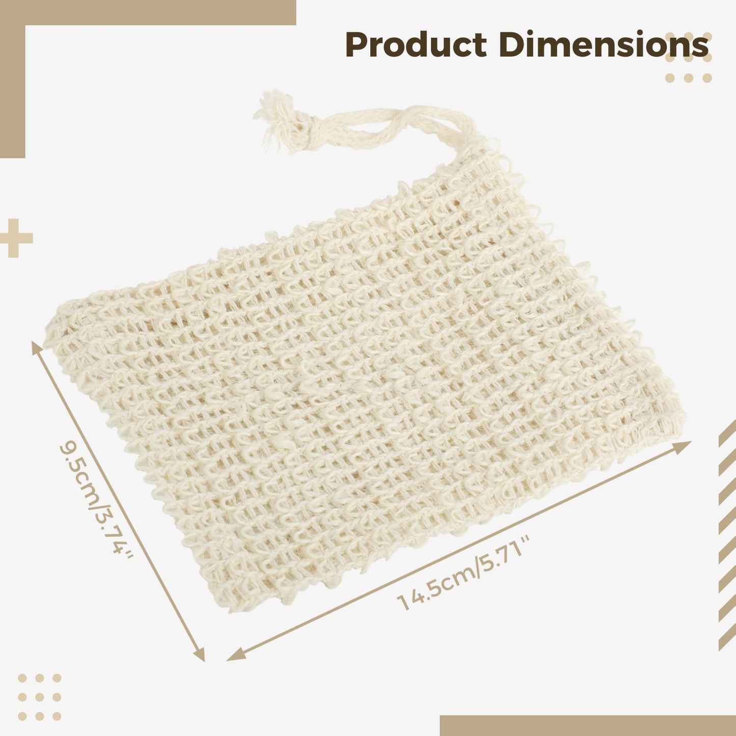 COSYOO 100 Pcs Sisal Soap Saver Bag with Drawstring, Plastic-Free Soap Saver Bags Reusable& Natural Bubble Exfoliating Pouch for Bath & Shower, Zero Waste Mesh Bag for Foaming & Drying Soaps
