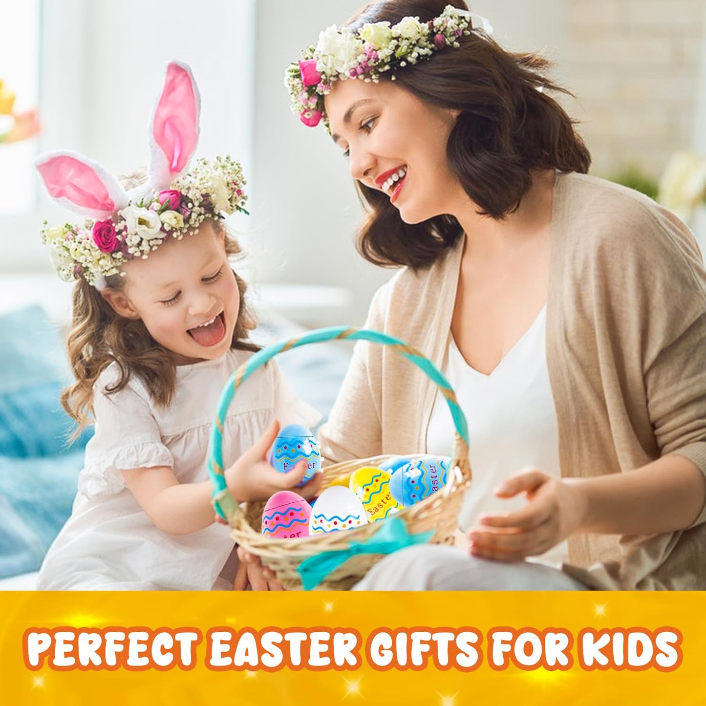 6 PCS Easter Eggs Toys Gifts for Kids, Light up & Singing Spinning Top with Flash, Easter Basket Stuffers, Plastic Easter Egg Hunt Party Favor Toy, Kids Goodie Bag Fillers, Gifts for 3+ Boys Girls