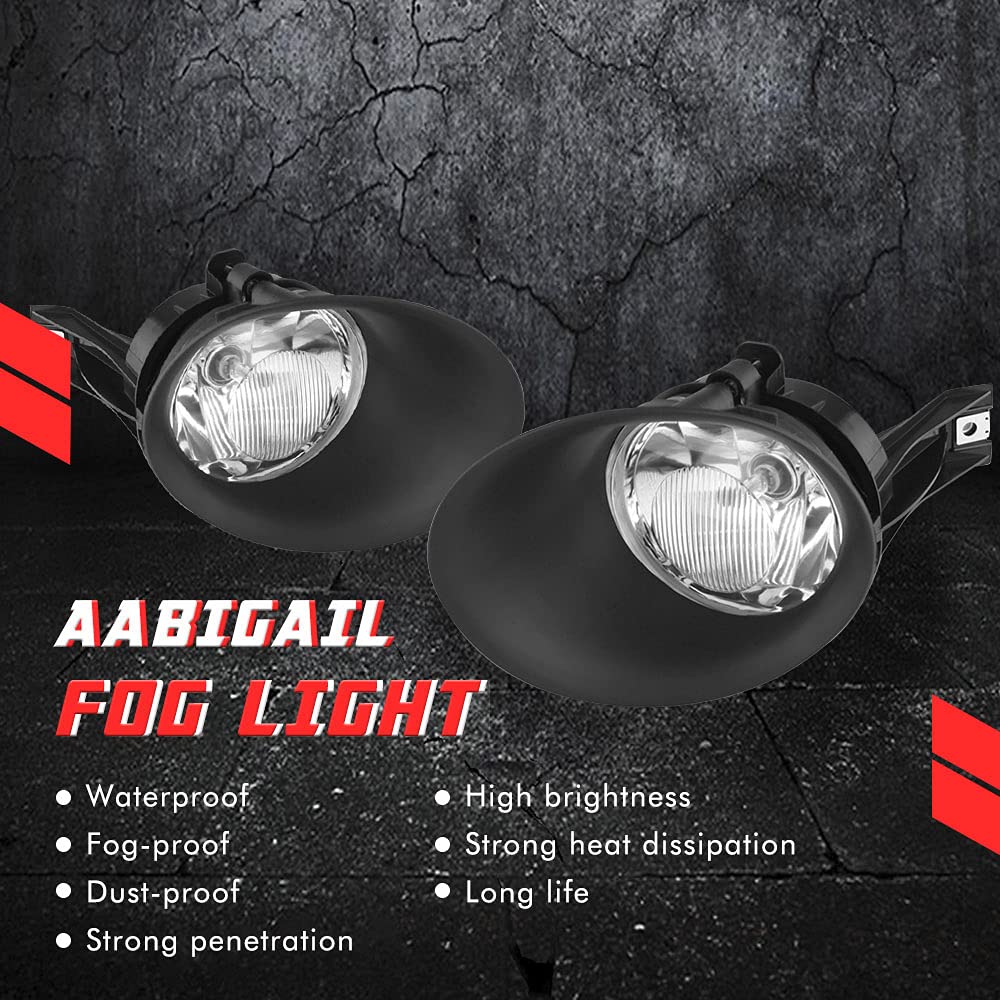 A ABIGAIL Driving Fog Lights Lamps Replacement for 2002 2003 2004 2005 2006 2007 2008 Dodge Ram 1500 2500 3500 Pickup Truck 55077475AE 55077474AE