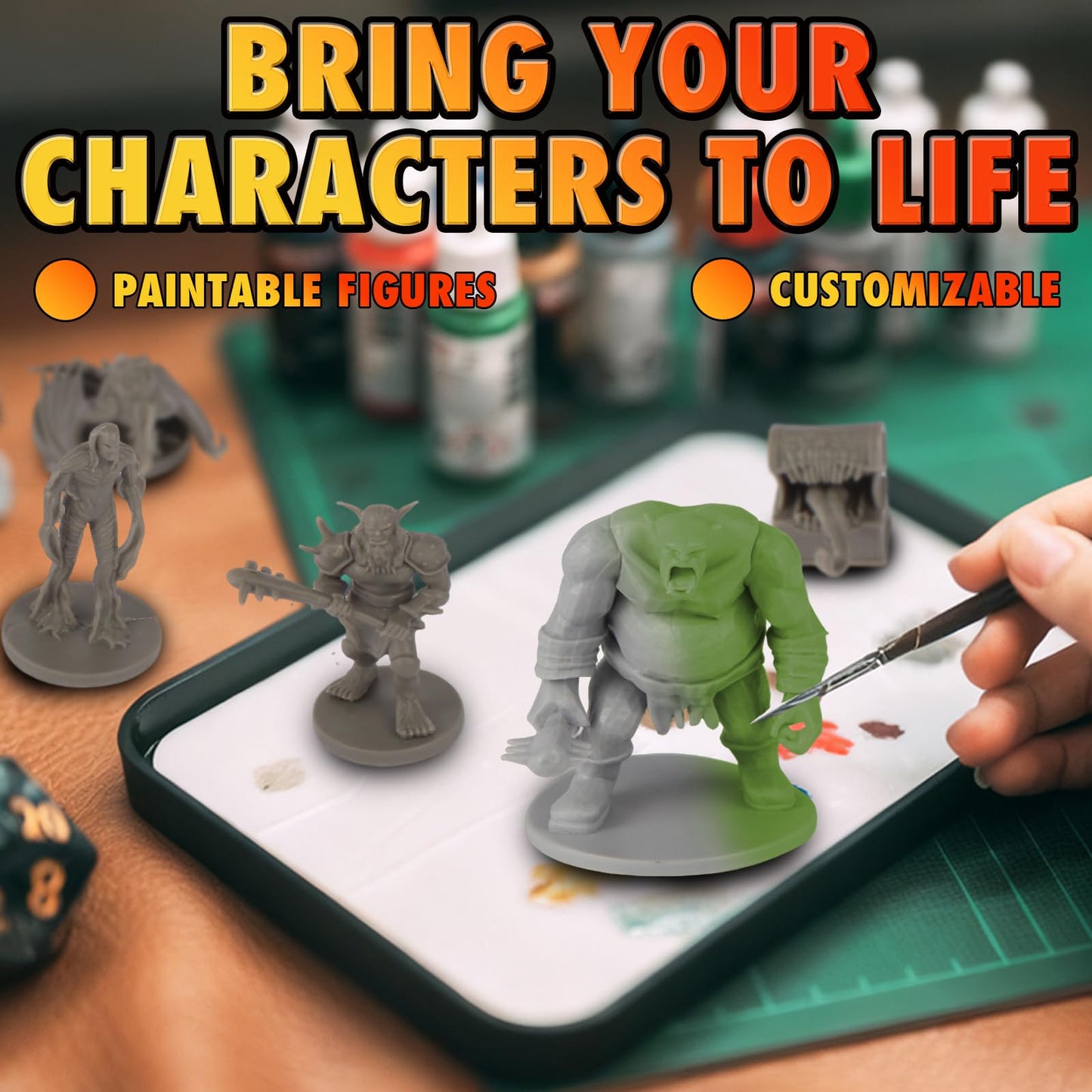 Path Gaming 50 Unique Miniatures Fantasy Tabletop RPG Figures for Dungeons and Dragons, Pathfinder Roleplaying Games, Bulk Unpainted