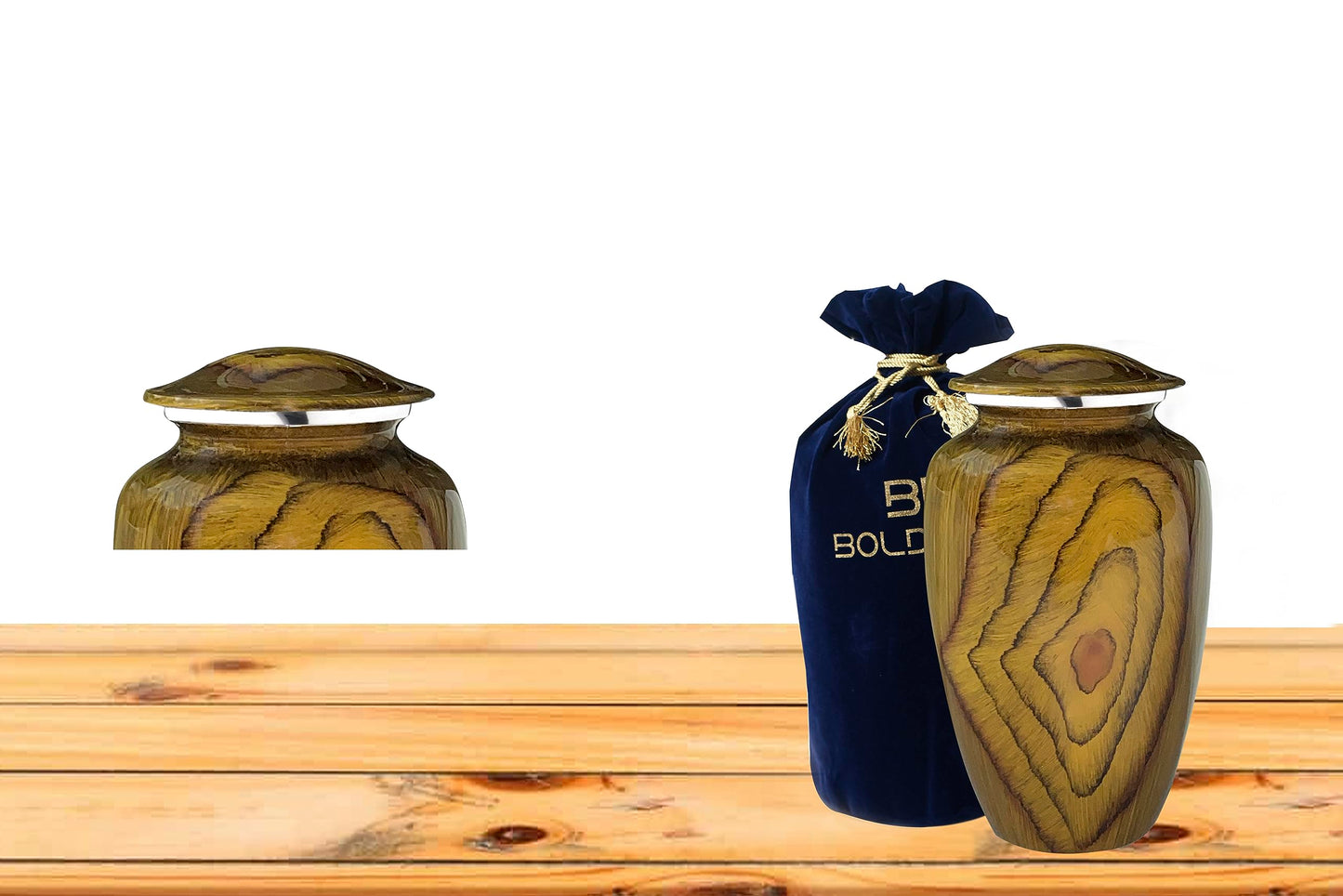 Bold & Divine Teak Root Wood Grain Finish Cremation Urn | Human Ashes Adult Memorial urn, Burial, Funeral Cremation Urns | 200 Cubic Inches Adult