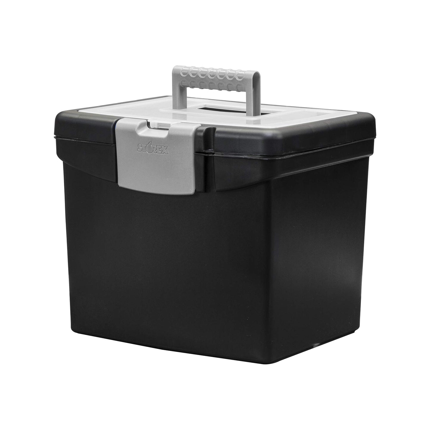 Storex File Storage Box Translucent Storage Lid, Black