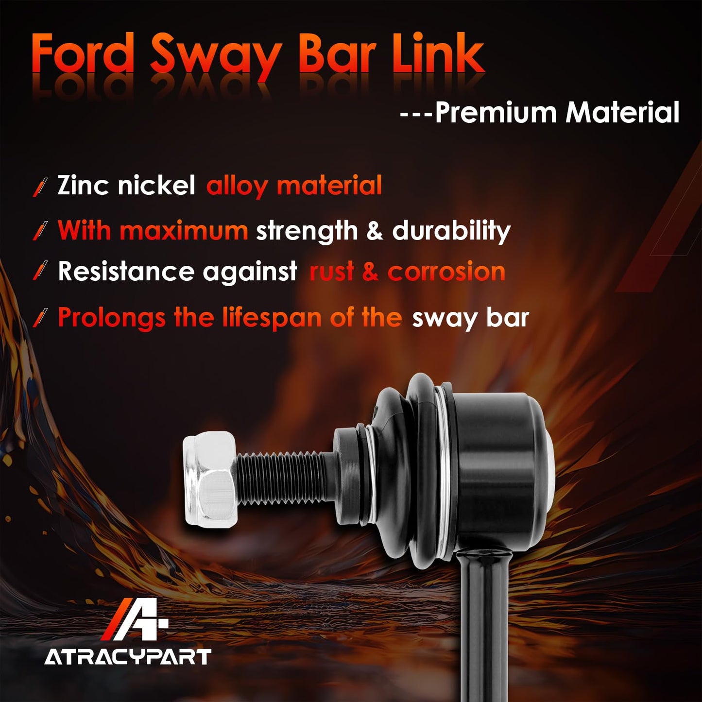 Front Sway Bar Stabilizer End Links Zinc-Nickel Alloy-Suspension Kit 2 PCS, Compatible With 2004-2019 Volvo XC60 C70 S40 C30 V50 C80 XC70, Ford Focus Escape C-Max & Mazda 3, Replaces#: K750554