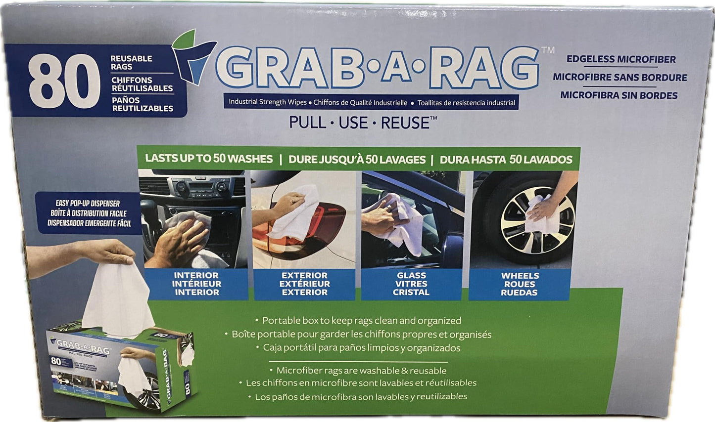 Grab-A-Rag Washable Microfibre Rags, 80-Count