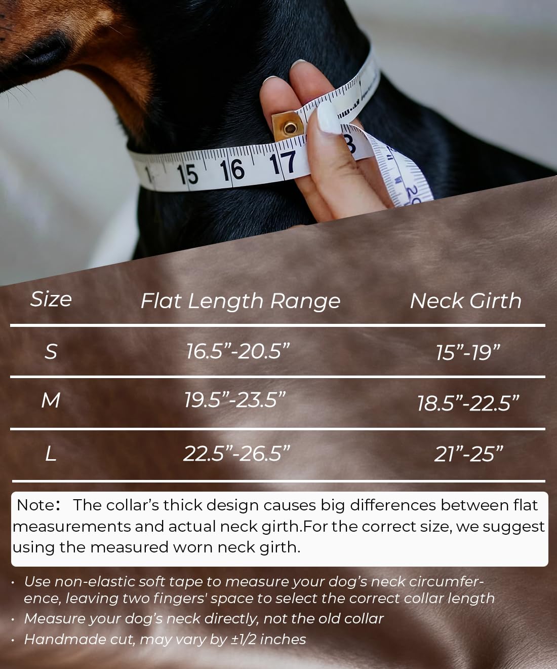 Leather Dog Collar, 2 inches Wide Heavy Duty Genuine Leather Collars, Handmade, Soft, and Luxury, Eye-catching Best Choice for Large and Medium Breed Dogs 21-25 inches