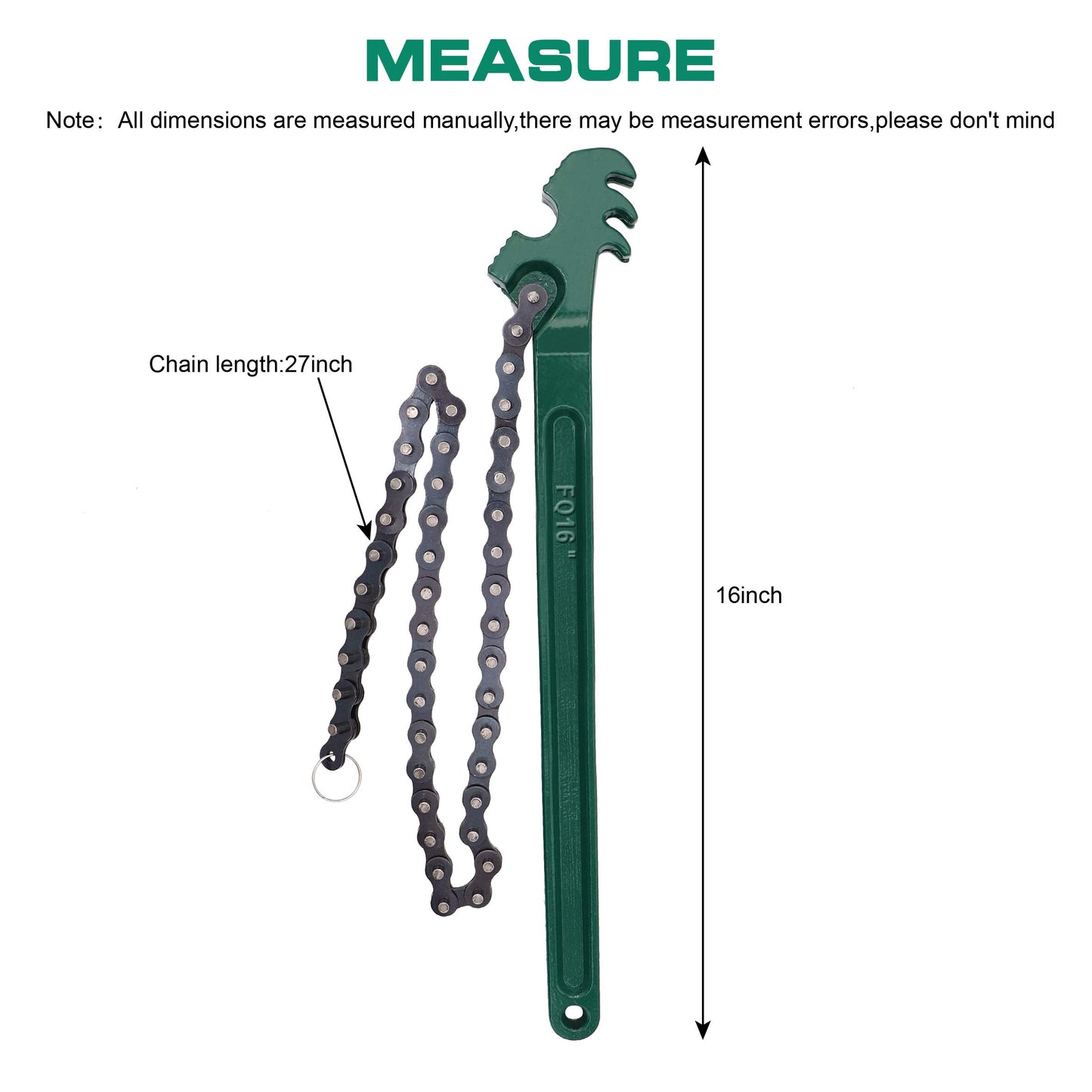 Ratcheting Chain Wrench, Taxutor 16 inches Automotive Oil Fuel Filter Chain Wrench Pliers Adjustable Removal Remover Tool