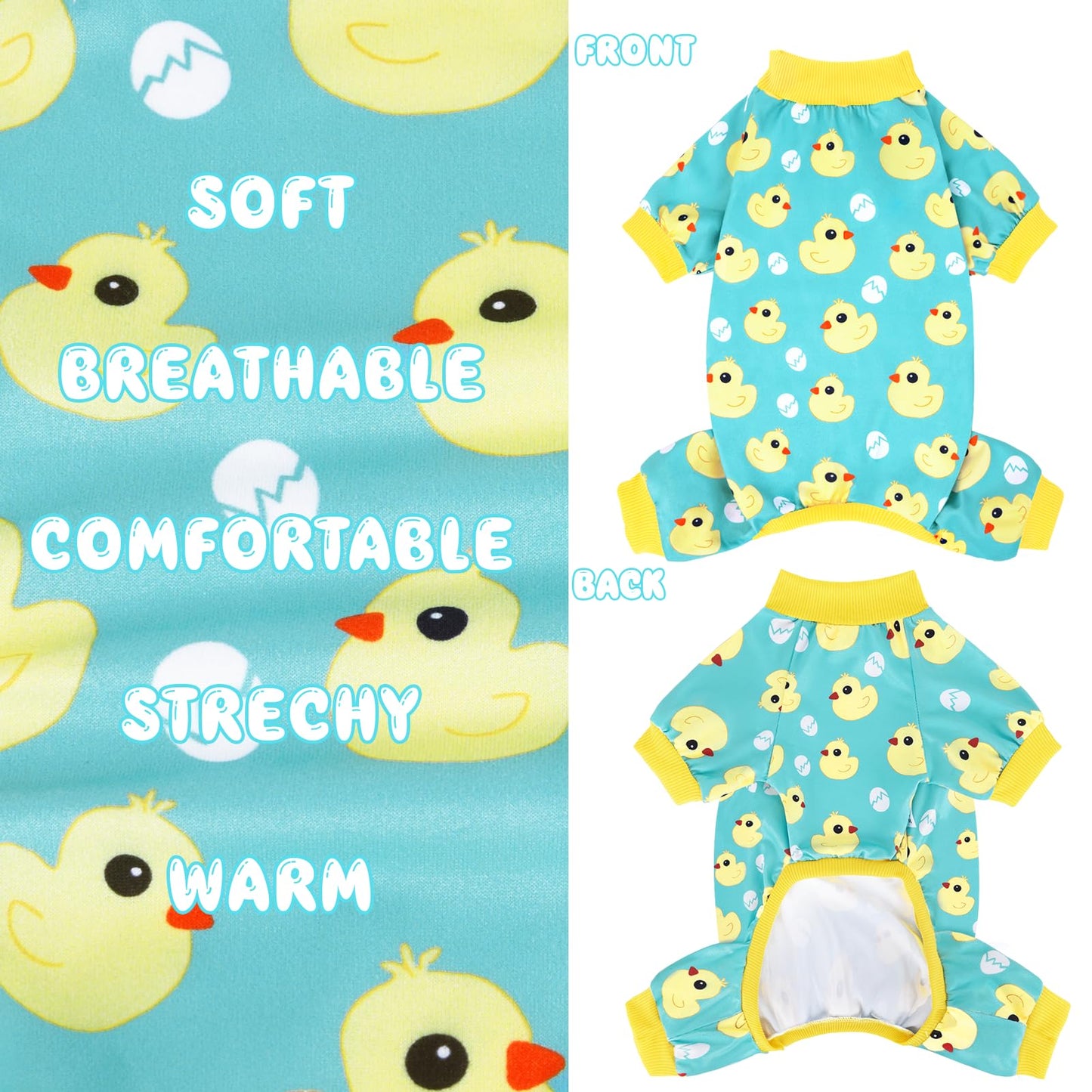XPUDAC 4 Piece Dog Pajamas for Small Dogs Pjs Clothes Puppy Onesies Outfits for Doggie Christmas Shirts Sleeper for Pet Cats Jammies-M