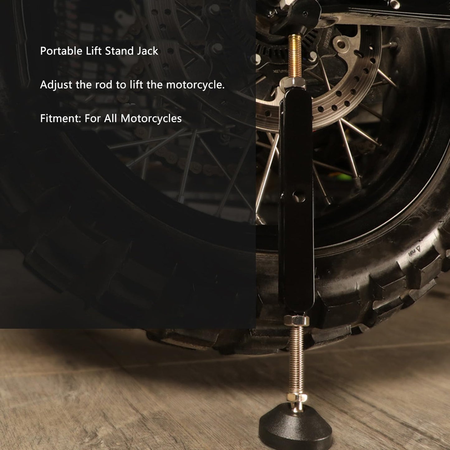 KIMISS Motorcycle Lift Stand, Universal Portable Wheel Lift Stand Strong 400kg Weight Bearing Adjustable Height Wheel Lift Stand with Brake Buckle