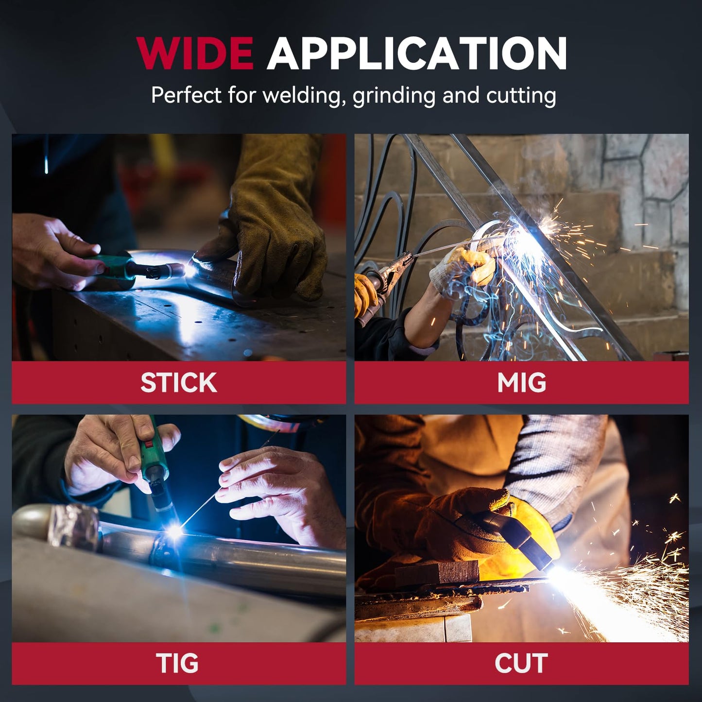 ARCCAPTAIN Welding Helmet Auto Darkening, 3.94"X3.66" Large Viewing Screen True Color Welding Hood with 4 Arc Sensor Solar Powered, Wide Shade 4-5/5-9/9-13 for ARC TIG MIG Welding Helmets for Men