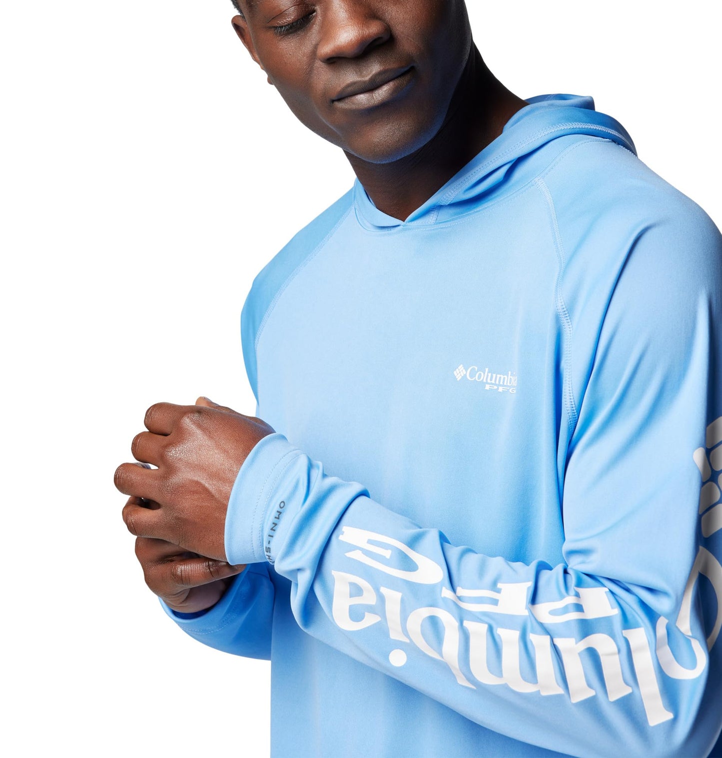 Columbia Men's Terminal Tackle Hoodie, White Cap/White Logo, Medium