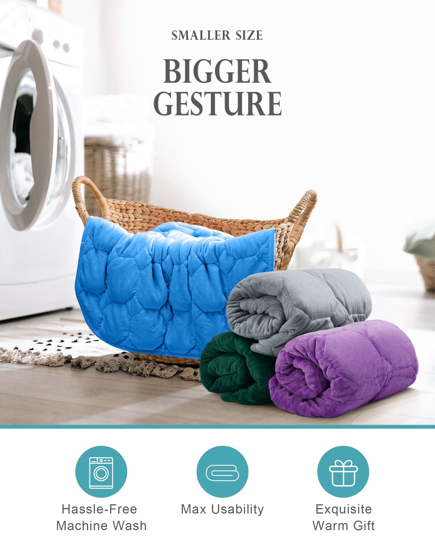 Weighted Lap Blanket 7lbs, Cozy Luxury Crystal Velvet Weighted Blanket for Adults, Small Weighted Blanket for Relaxation, Sleeping, Travel, Grey, 29" x 24"