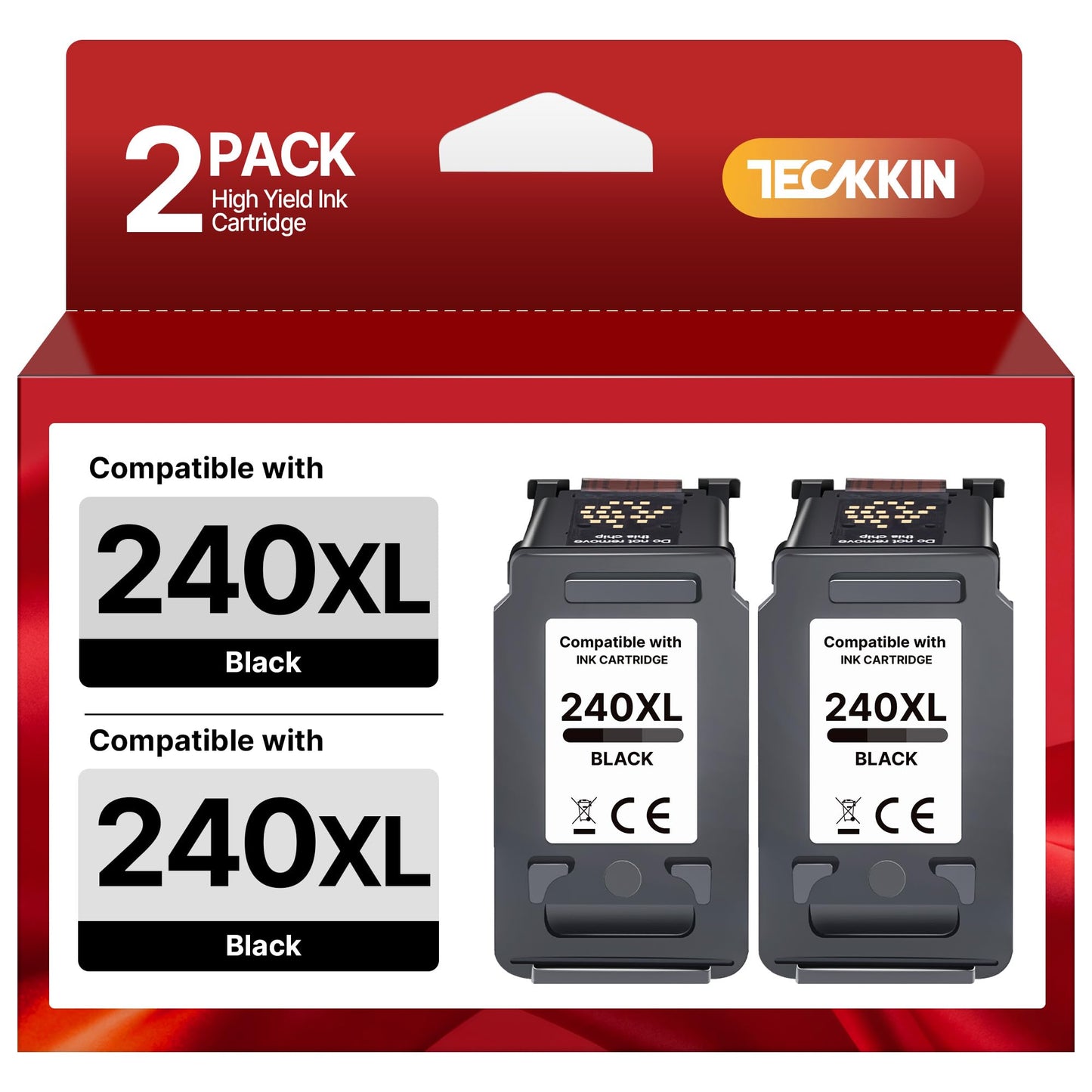 2 Pack Black 240XL Ink Cartridge Compatible Replacement for Canon 240XL PG-240XL 240 Black Ink use with PIXMA MG3620, TS5120, MG2120, MG3120, MG4120, MG2220, MG3220, MG3520 Printer