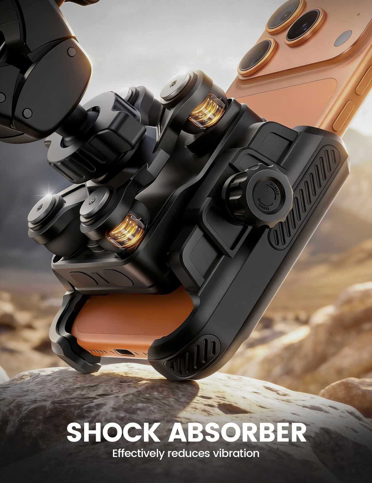 Lamicall Motorcycle Bike Phone Mount - [Upgrade Vibration Dampener] [Camera Friendly] Bike Phone Holder Handlebar Clamp, Bicycle Phone Mount,Mom Gift iPhone 17 16 Pro Max, Galaxy S25 S26 Ultra, 6-7.2"