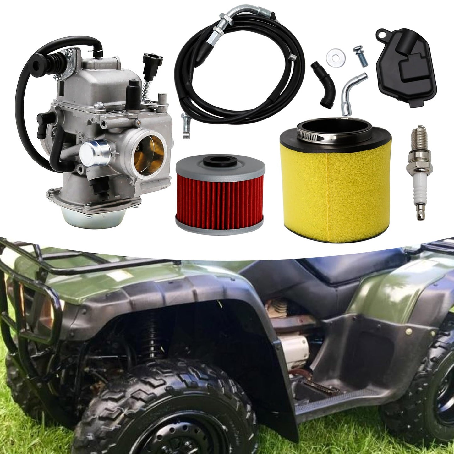 Vkinman Carburetor Replacement for Honda Fourtrax TRX350 300 Honda Rancher 350 TRX350TM Honda Foreman 400 Carb