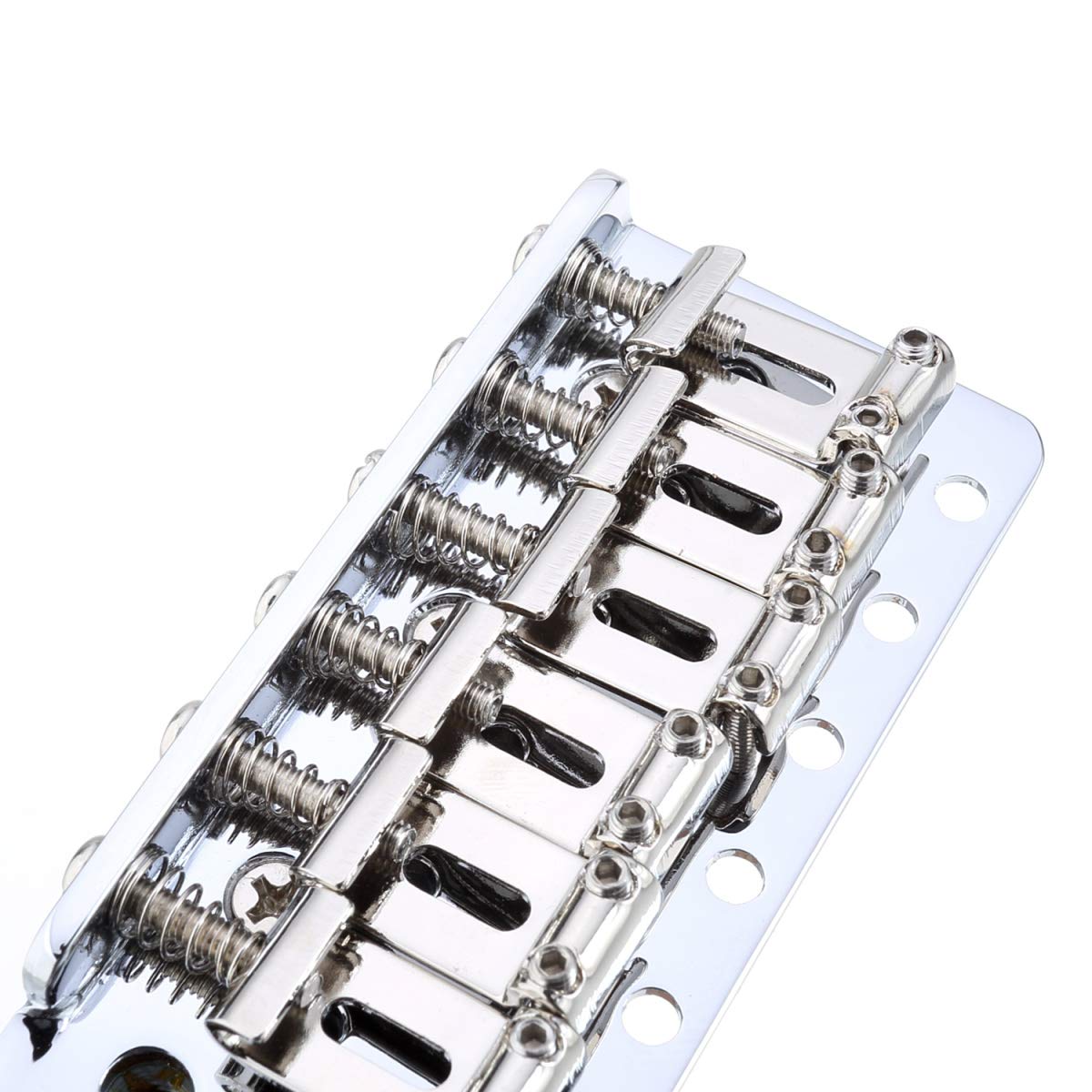 Musiclily Pro 56.5mm Vintage-style Guitar Strat Tremolo Bridge Steel Saddles for Vintage Fender American Strat Style Electric Guitar, Chrome