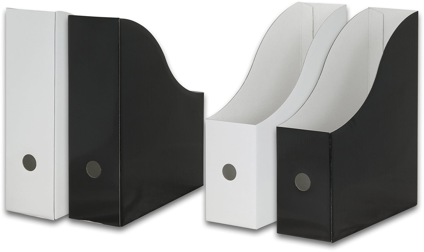 Simple Houseware Magazine File Holder Organizer Box, Black and White, 12 Packs