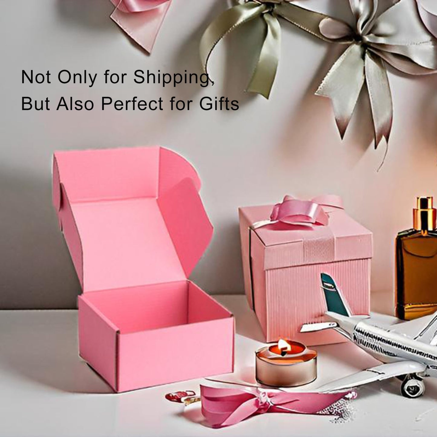 Yidomto 6x6x3 Pink Small Shipping Boxes - 25 Pack Corrugated Cardboard Mailer Boxes for Packaging, Mailing, Gift Giving | Sturdy, Recyclable, Perfect for Small Business Supplies, Ecommerce