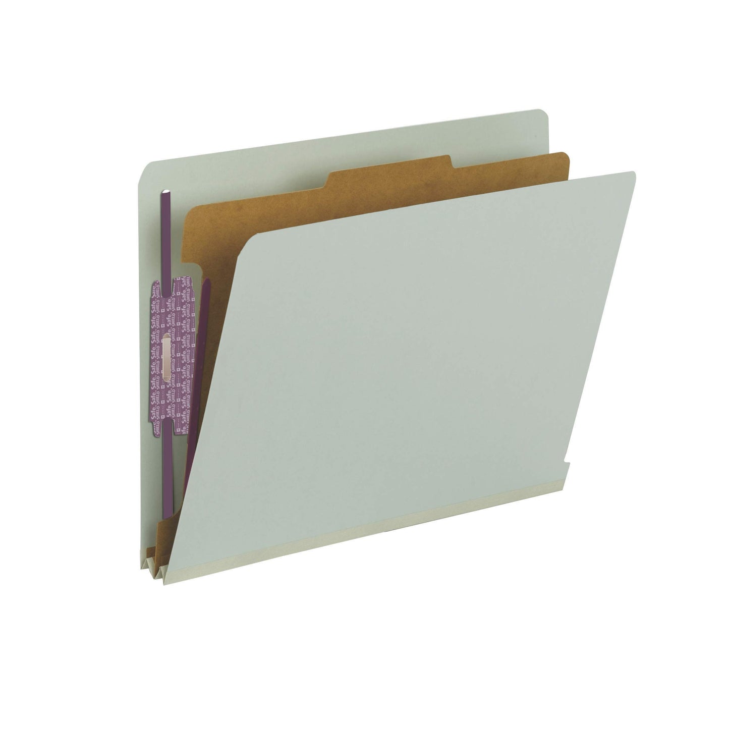Smead End Tab Classification Folder, Letter, Straight, 1 Divider, Gray-Green, 10 Per Box (26800)