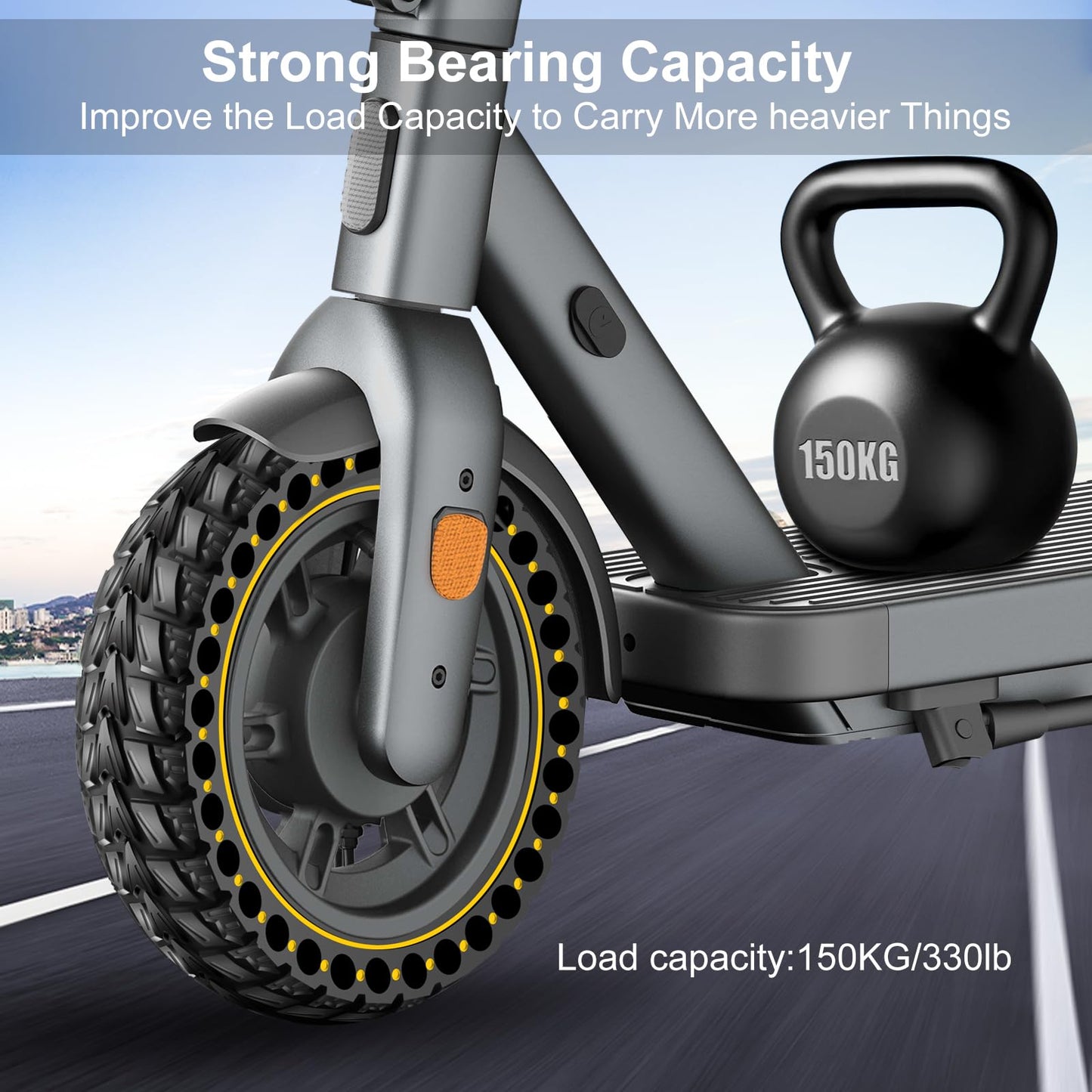 BANGTING 60/70-6.5 Scooter Tire, 10x2.5 inch Tire Solid for Segway Ninebot G30/G30D/G30E/G30LP/ G30D II/G30 Max, 10x2.5-6.5 Tires Replacement for Electric Scooter (Black) (Yellow (1PCS))