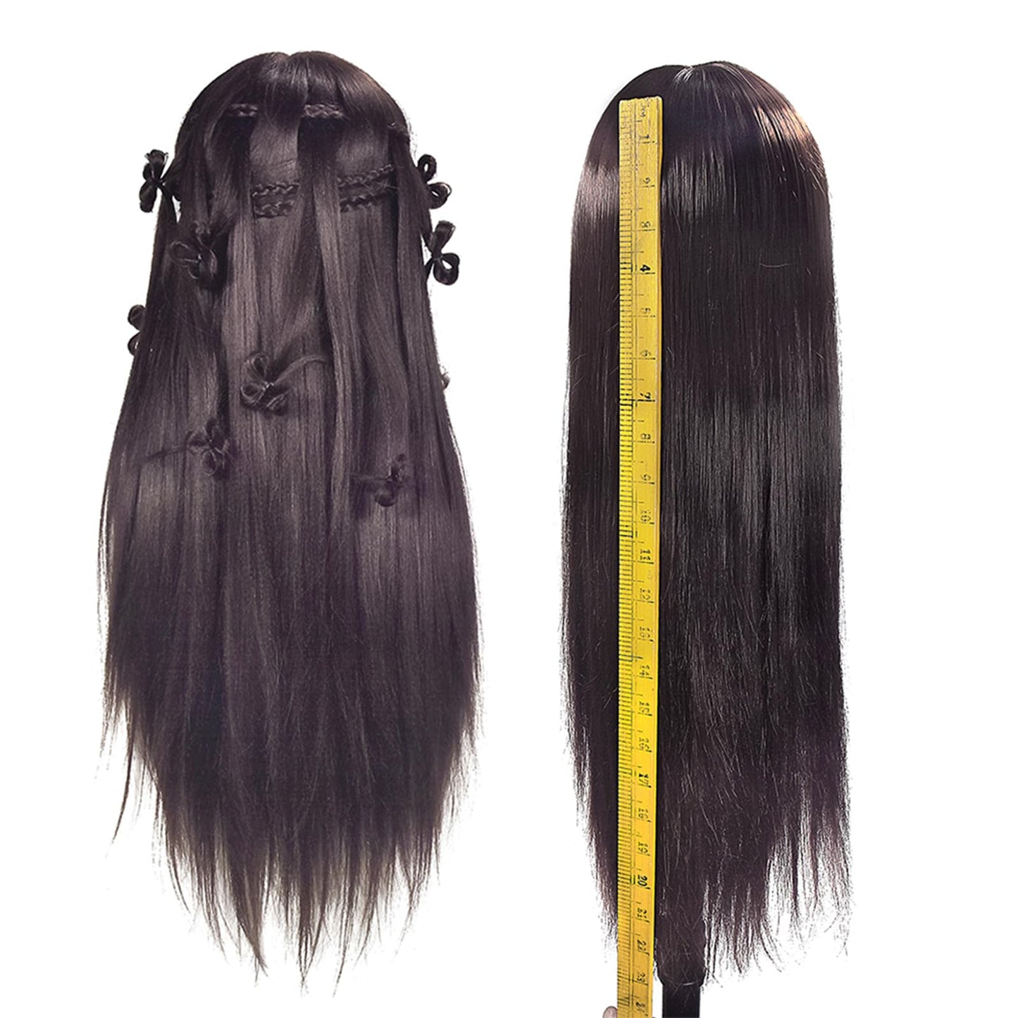 BLTYXT 26" - 28" Training Head Professional Cosmetology Mannequin Head Hairdresser Manikin Head with Synthetic Fiber Styling (02G-04)