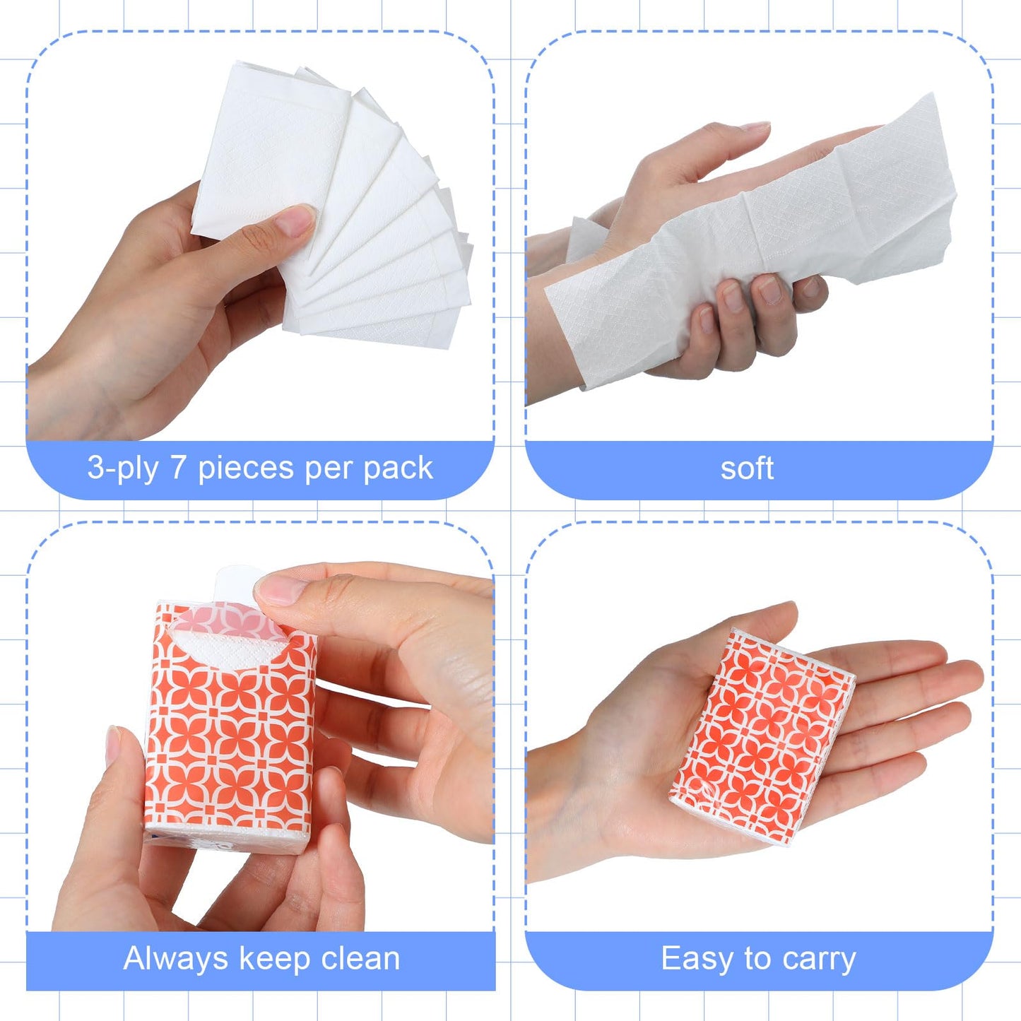 Yinder 120 Packs Travel Size Pocket Tissues 3 Ply Facial Paper Bulk Geometric Small Wallet Tissues for 2026 Graduation Business Trip Ceremony School Classroom Office Car Wedding Party Supplies(Modern)
