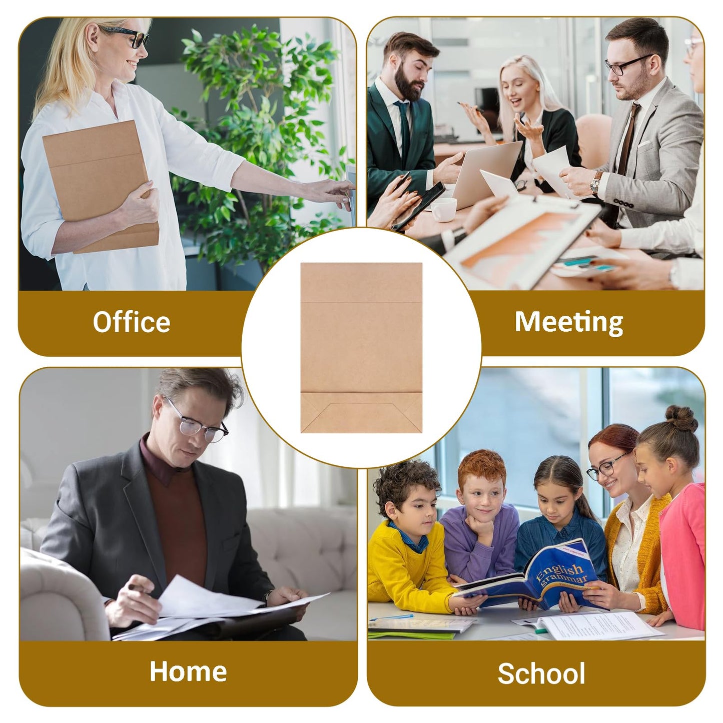 zmybcpack 50 Pack 9.4" x 13.2" Expandable Catalog Envelopes, Large Kraft Document Envelopes Self Seal Envelope Mailing for Documents, Magazines, Photos