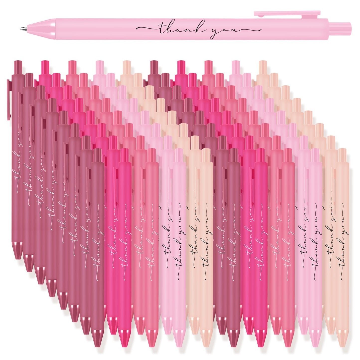 Dispowreath 200 Pcs Thank You Pens Bulk Pink Party Favors Pink Candy Bridal Shower Ballpoint Pen for Women Wedding Baby Shower Server Waitress Coworker Teacher Nurse Physician Medical Assistant Gifts