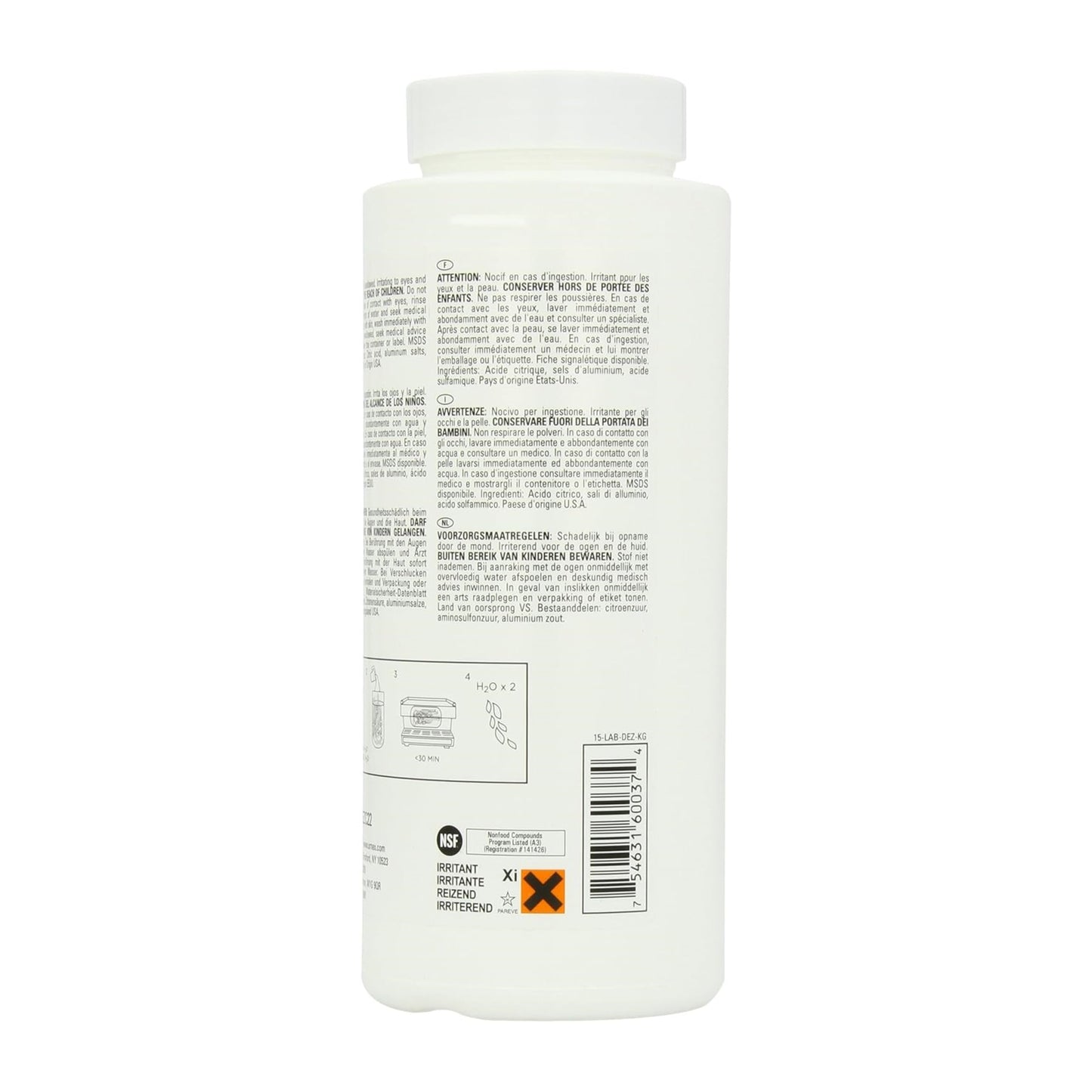 Urnex Dezcal Activated Scale Remover, 900g Bottle