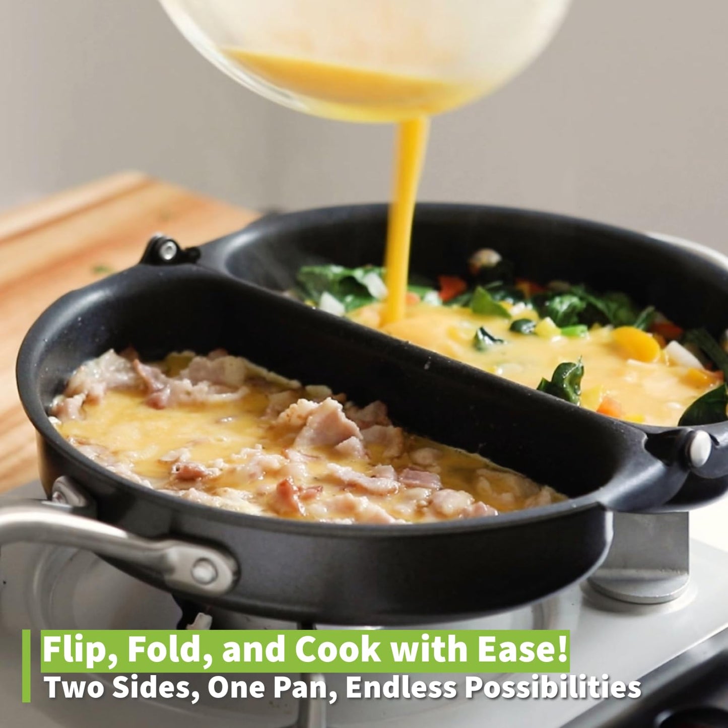 TECHEF FTBK Frittata and Omelette Pan, New Teflon Select Non-Stick Coating (PFOA Free), Oven & Dishwasher Safe, Made in Korea, 10", Black
