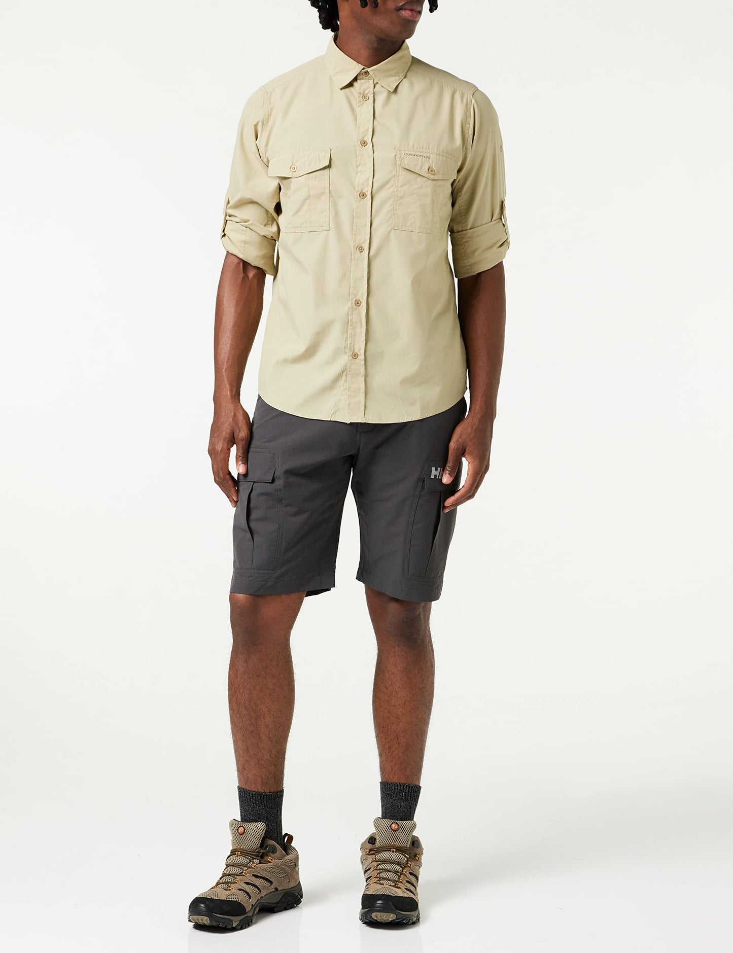 Helly Hansen Men's HH Cargo II Quick Dry Stretch Outdoor Shorts, 980 Ebony, Size 38