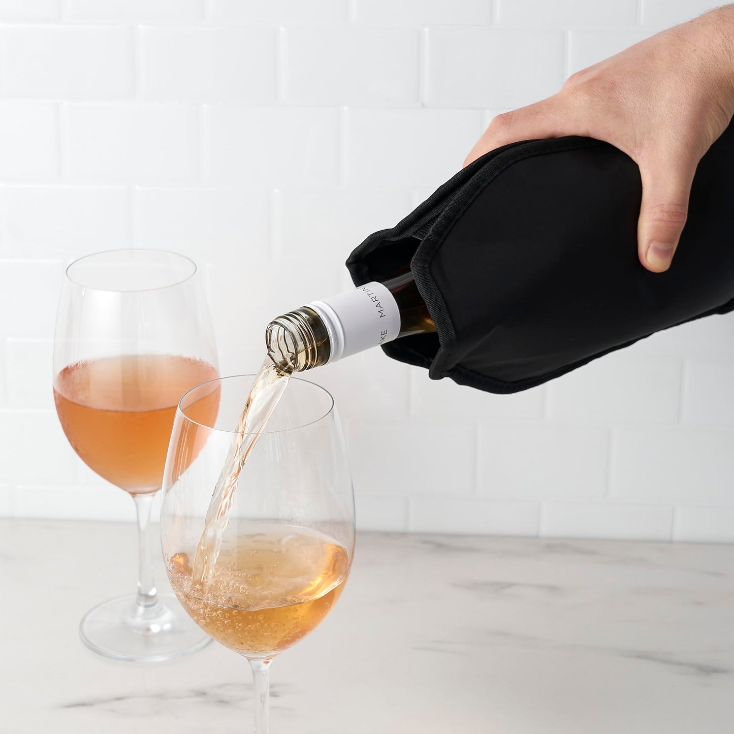 True Fabrications 5079 Shiver: Wine Cooling Sleeve, Black