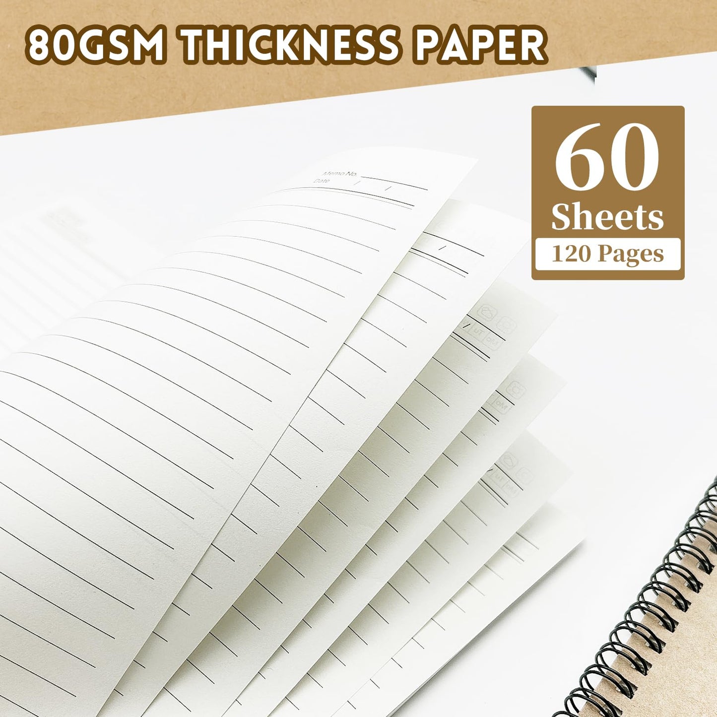 24 Pack Spiral Notebook, A5 College Ruled Journals 8.3" x 5.5", 120 Pages 60 Sheets Lined Writing Pads, Spiral Bound Coil Notebooks for School, Office, Work, Study, Note Taking