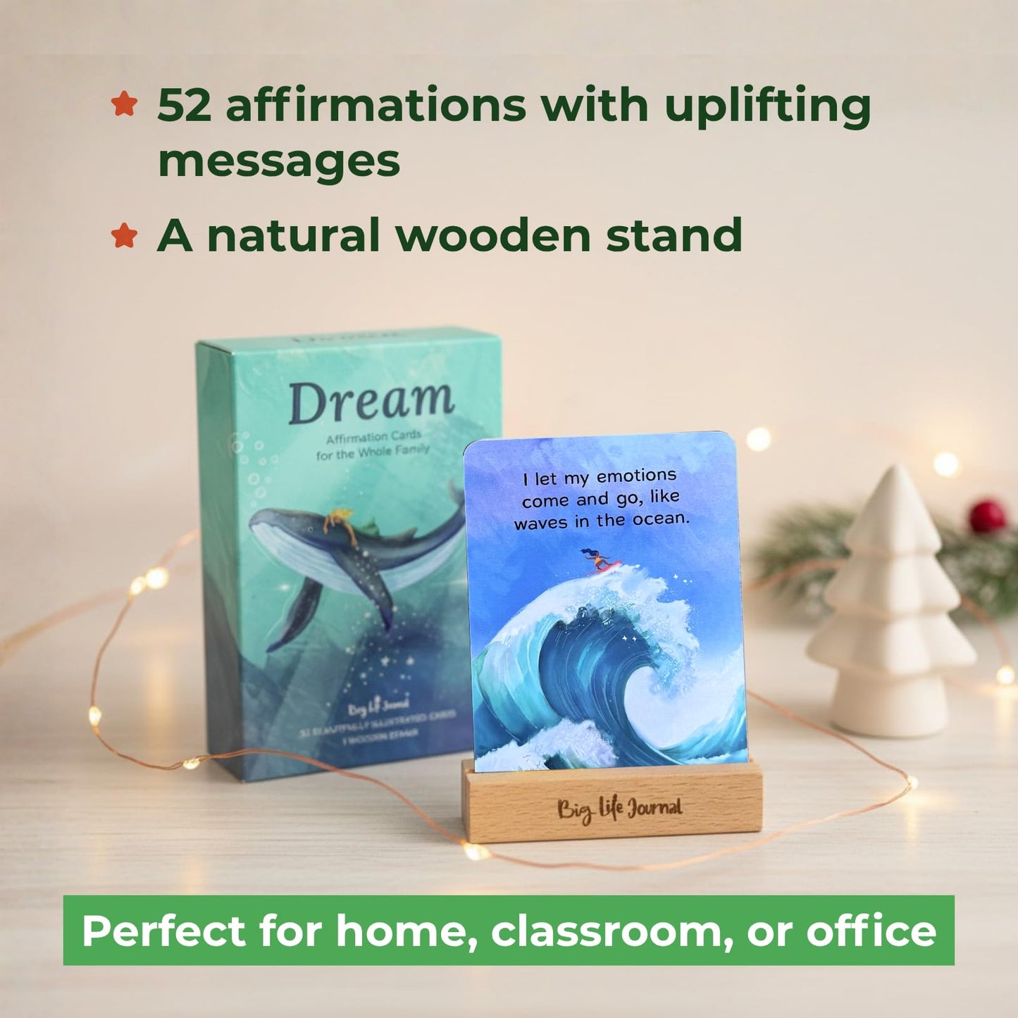 Big Life Journal Dream Affirmation Cards for Kids – 52 Illustrated Positive Message for Kids & Teens with Display Stand – Inspire Gratitude, Confidence & Joy – Gift for Teachers, Family & Friends