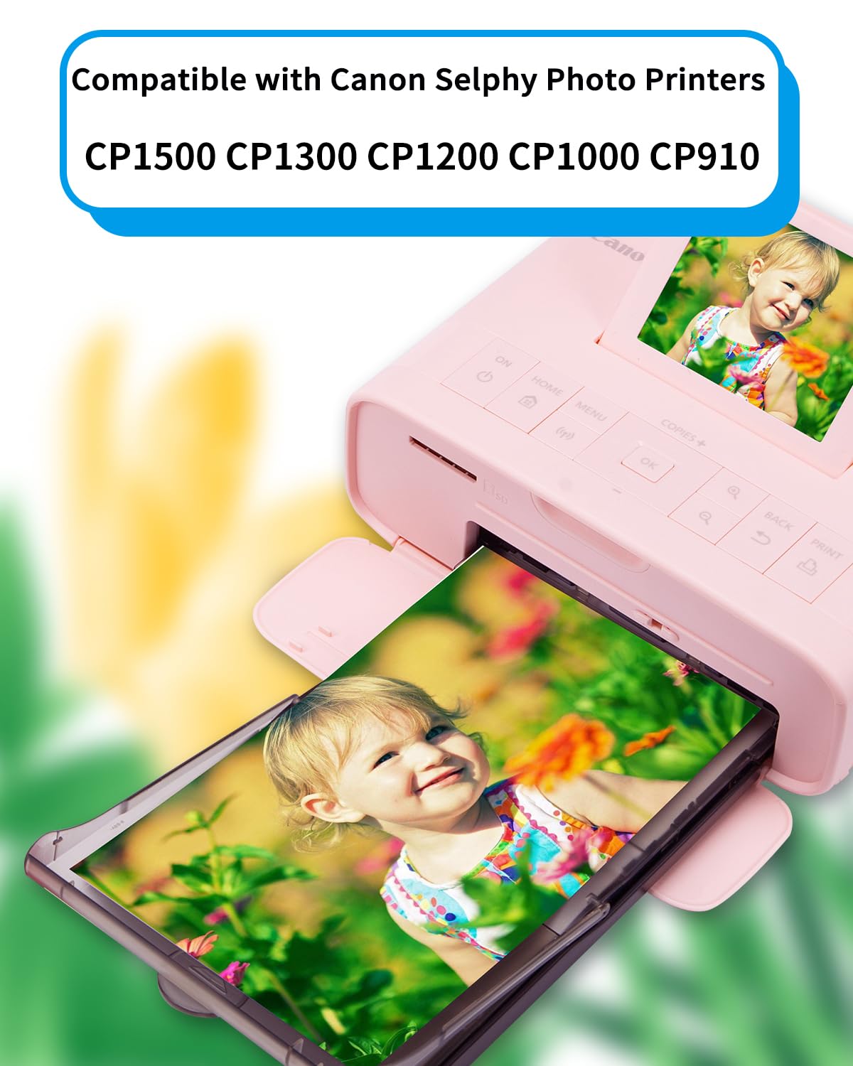 Greateam Compatible with KP108IN Canon Selphy Ink and Photo Paper Compatible with Canon Selphy CP1500 CP1300 CP1200, CP1000, CP910 Photo Printers, 108 Sheets and 3 Color Ink Cassette