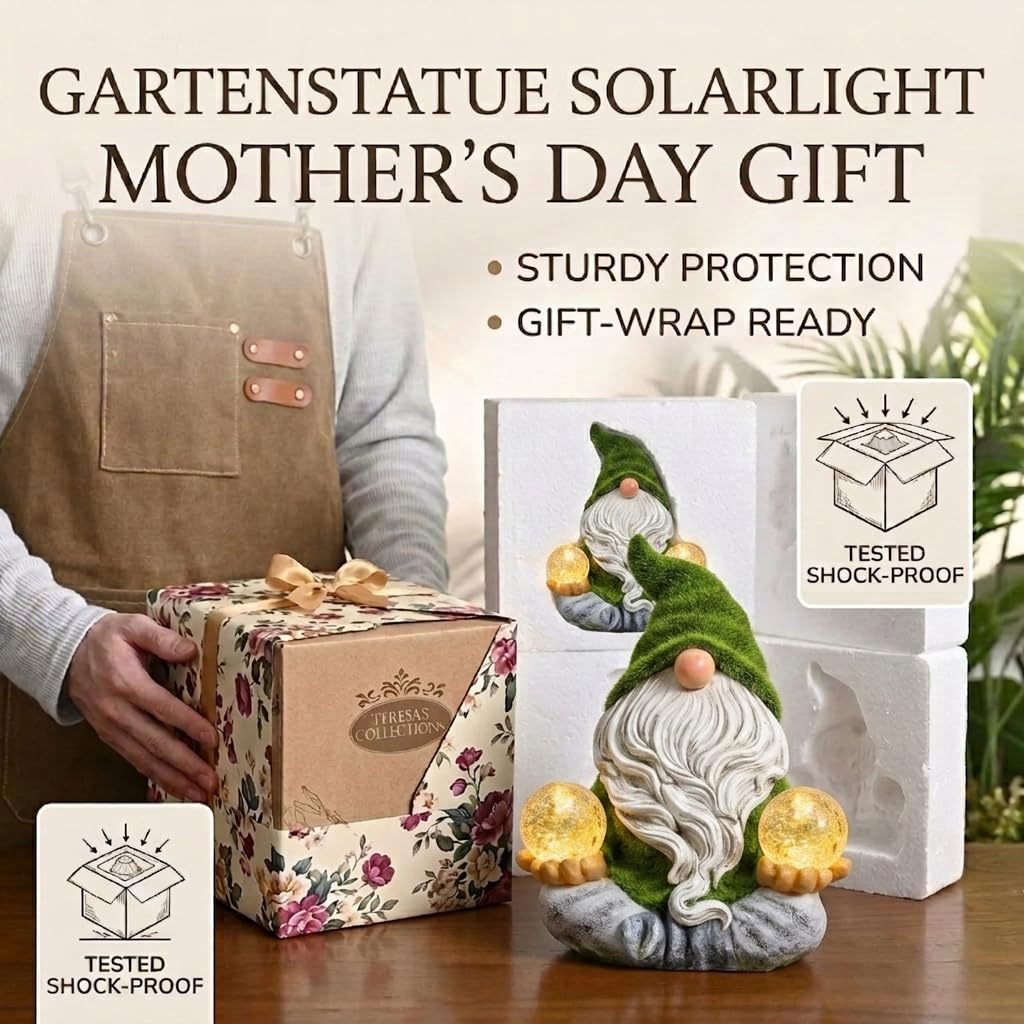 TERESA'S COLLECTIONS Garden Gnomes Decorations for Yard with Solar Lights, Yoga Gnome Resin Flocked Zen Garden Sculptures & Statues for Outdoor Front Porch Patio Santa Decor, Ideal Gifts, 8"