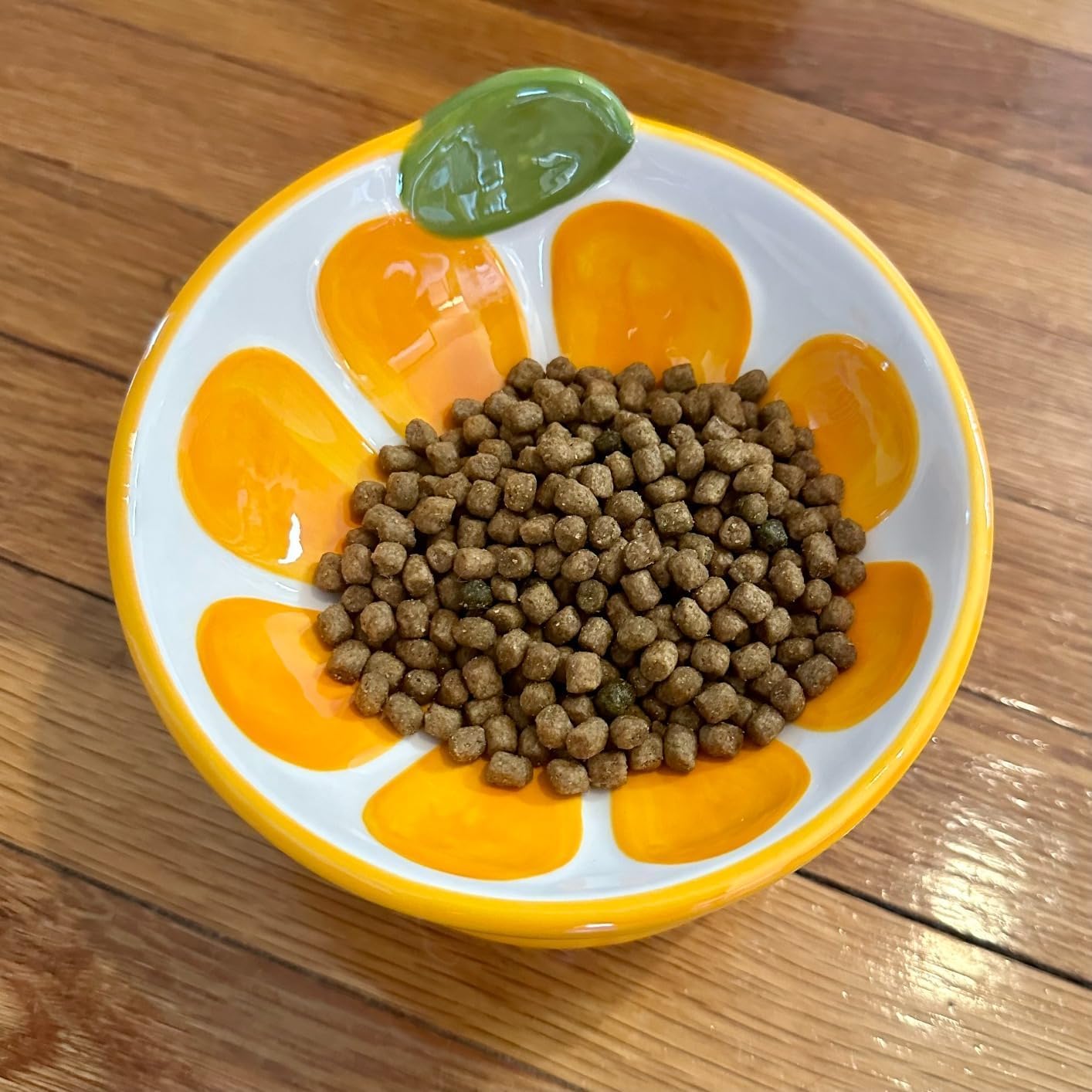 2PCS Tilted Elevated Cat Food Bowl Raised Ceramic Cat Bowl Anti Vomiting Shallow Cat Feeding Bowls Wide Cat Bowls Whisker Friendly High Cat Dish Microwave and Dishwasher Safe (Strawberry + Orange)