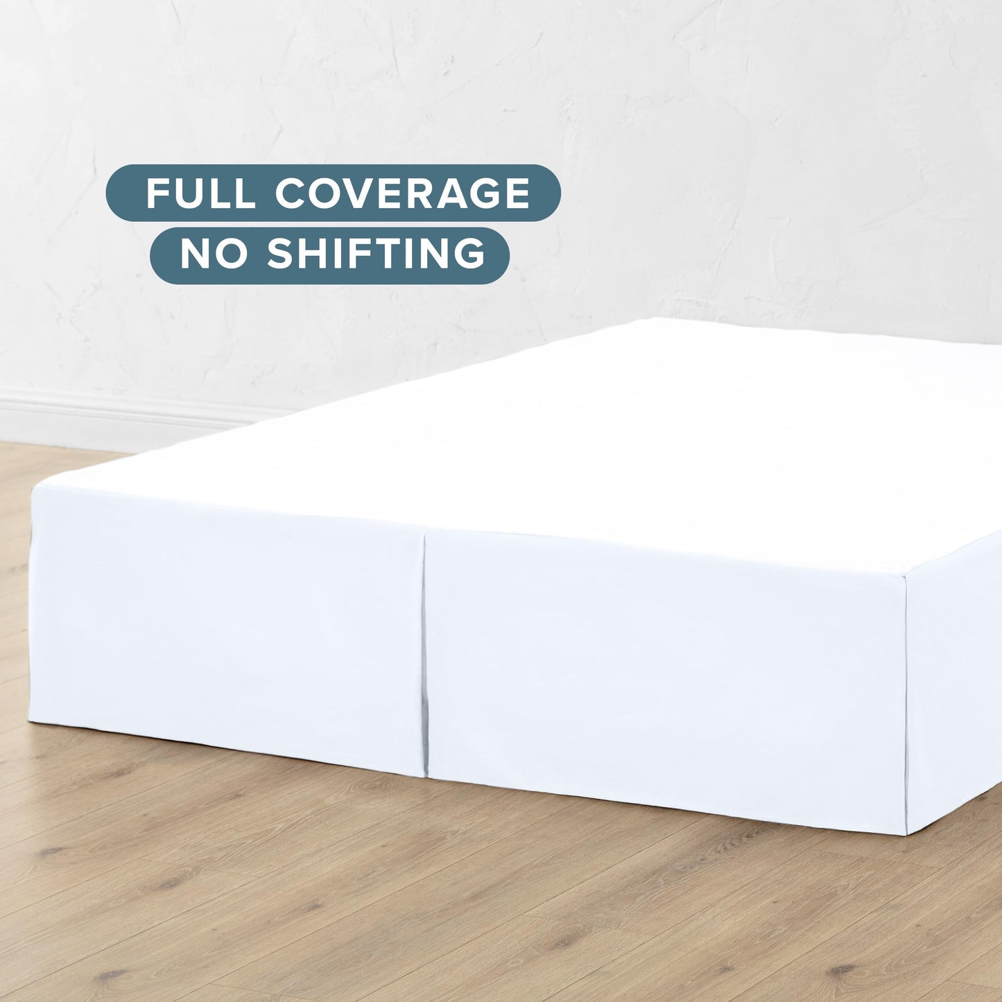 Bare Home Bed Skirt Double Brushed Premium Microfiber, 15-Inch Tailored Drop Pleated Dust Ruffle, 1800 Ultra-Soft Collection, Shrink and Fade Resistant (Queen, White)