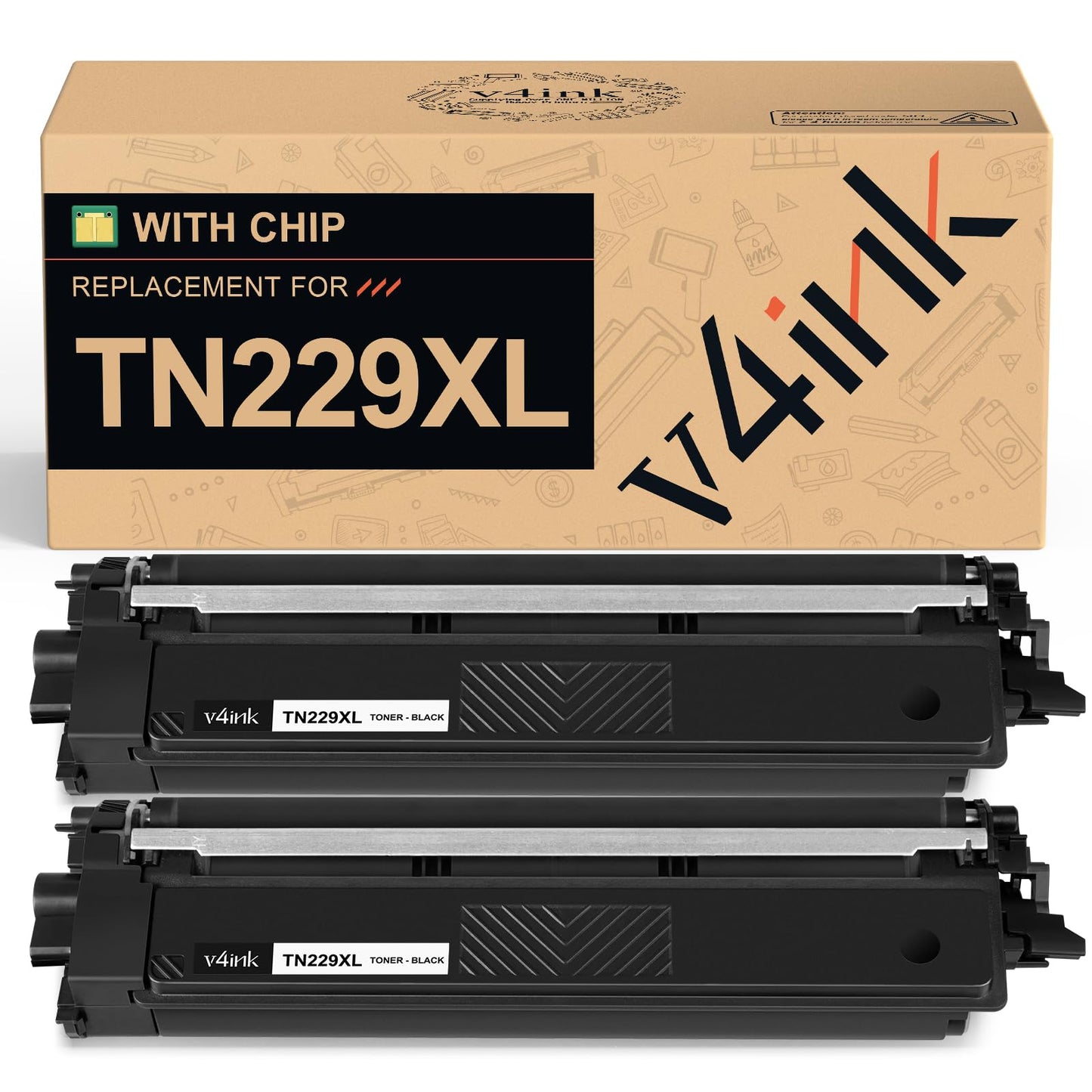 TN229XL TN229 XL High Yield Toner Cartridge Compatible Replacement for Brother TN229XL TN-229XL Use in HL-L3220CDW L3280CDW L3300CDW MFC-L3720CDW MFC-L3780CDW L3765CDW Printer (TN229XLBK 2 Pack)