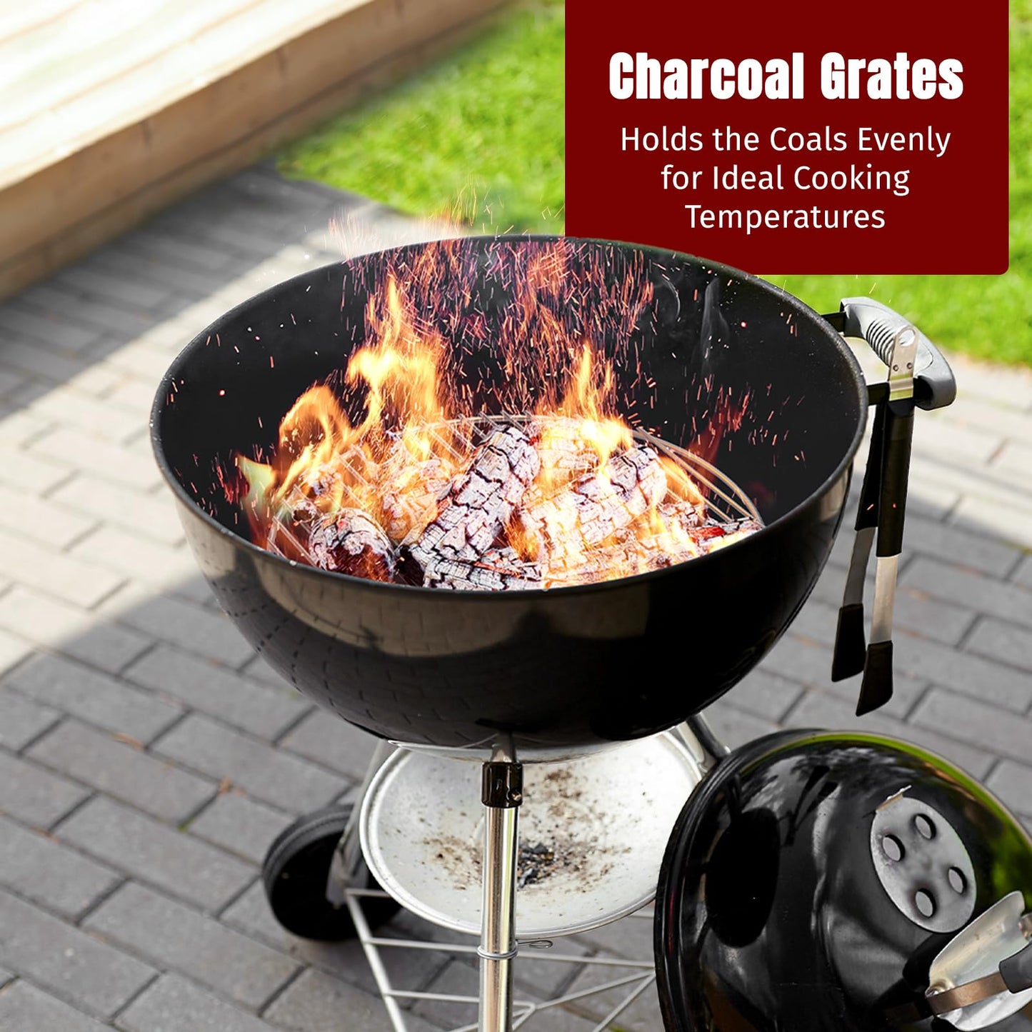 SHINESTAR 7441 Replacement Charcoal Grate, Fits for Weber 22" Charcoal Grills, 17" BBQ Charcoal Fire Grate Compatible with Original Kettle, Master Touch, Performer, and Jumbo Joe Premium
