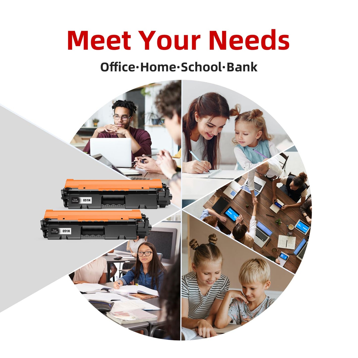 051H Toner Cartridge Replacement for Canon 051H 051 H CRG-051 H Toner Cartridge Work with Canon Imageclass MF263dn MF266dw MF267dw LBP162dw LBP161dn Printer Toner (Black, 2 Pack)