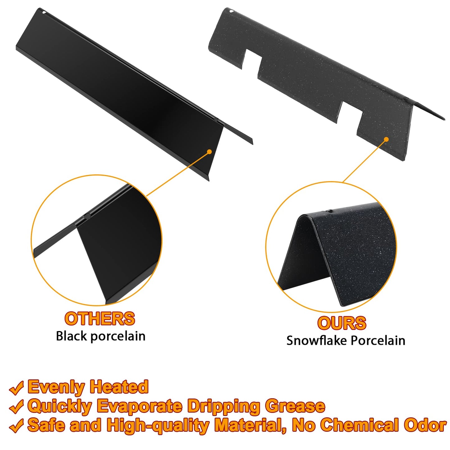 7636 Flavorizer Bars for Weber Spirit Grill Parts 300 Series, Spirit E310 S310 E320 S320 E330 S330, Spirit II E310 S310 E320 S320 Parts, Weber Spirit Heat Plates, for Weber 67046 Spirit II Parts, 5PCS