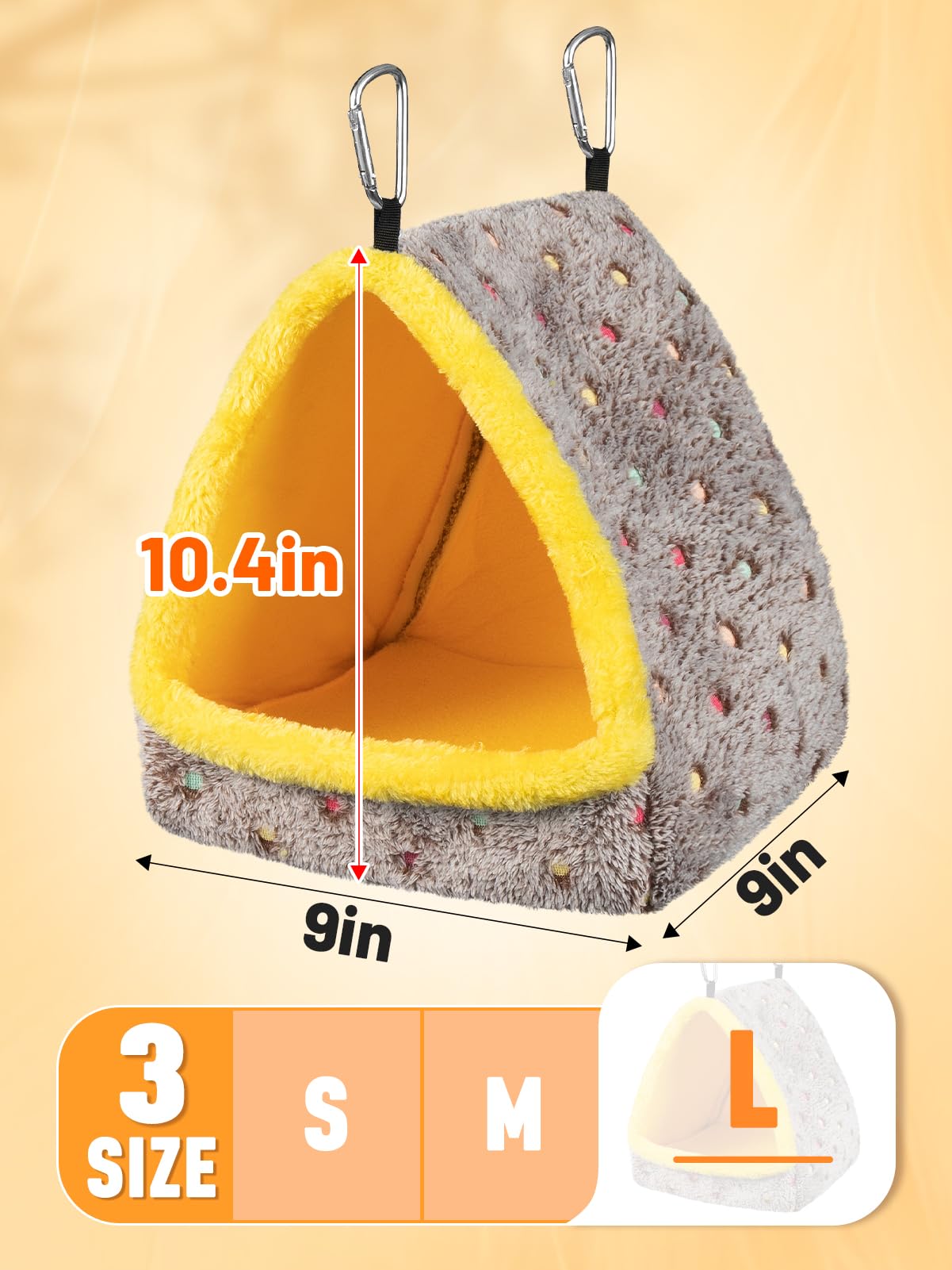 MEWTOGO Large Winter Warm Bird Nest House, Comfortable Bird Bed for Cage with Mat, Hanging Hammock Shed Hideaway Hut Gift for Macaws African Grey Amazon Parrots