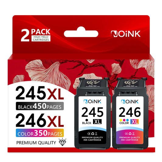 245XL 246XL Ink Cartridges Combo Pack High Yield Replacement for Canon PG-245 XL CL-246 XL – Compatible with Pixma TR4520 TR4527 MG2522 MG2520 MX490 MX492 MG2920, 1 Black 1 Tri-Color, 2 Pack