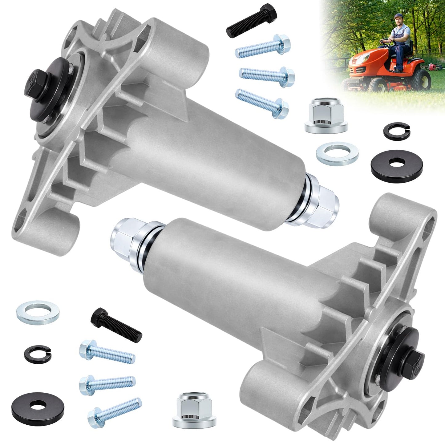 Podoy 130794 Spindle Assembly Compatible with Craftsman 42 Inch Deck LT1000 LT2000 DYT4000, Compatible with Husqvarna Poulan Riding Mower, Replacement for 532130794 128774 128285, 2 Pack