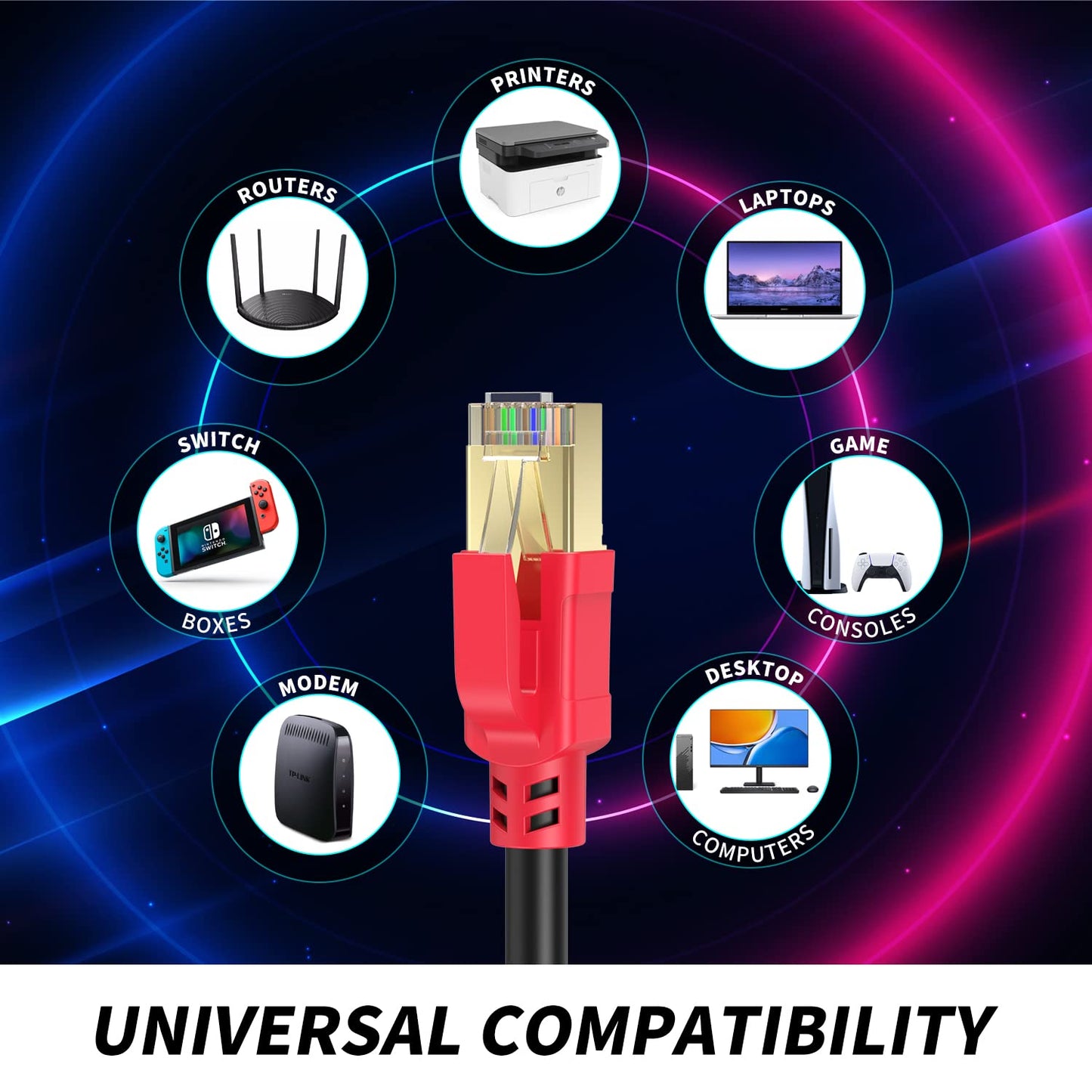 wawpi Ethernet Cable Cat6 200 FT, High Speed Outdoor Internet Wire,LAN/WAN Network Cord for All RJ45 Devic,TV, Router, Modem, PC, Gaming.